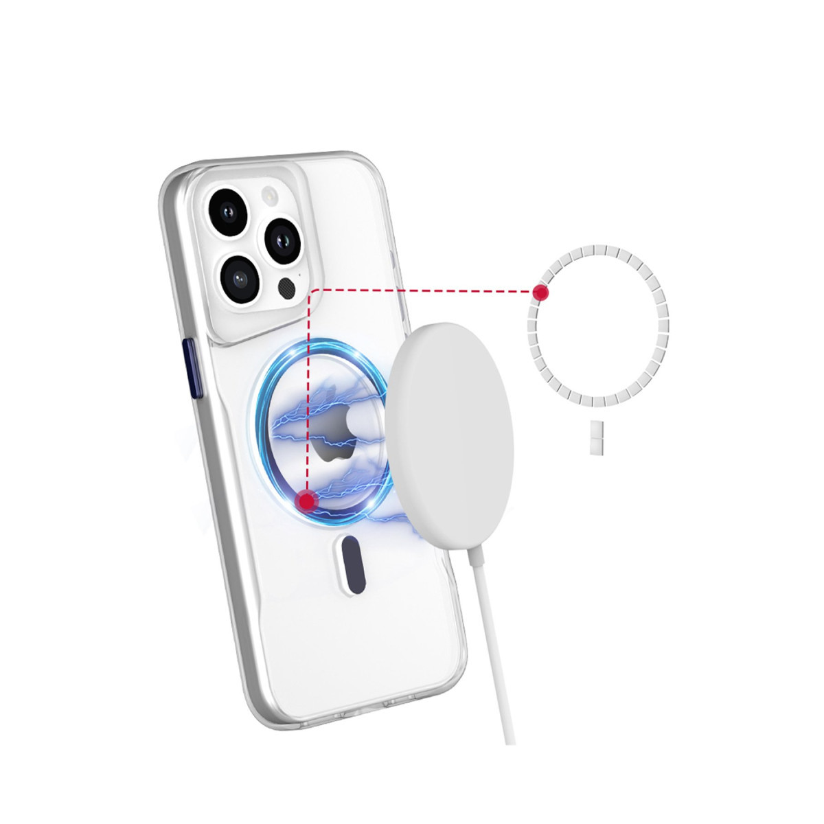 Newface Apple iPhone 14 Kılıf PC Poso Magsafe Kapak - Şeffaf — görsel 8