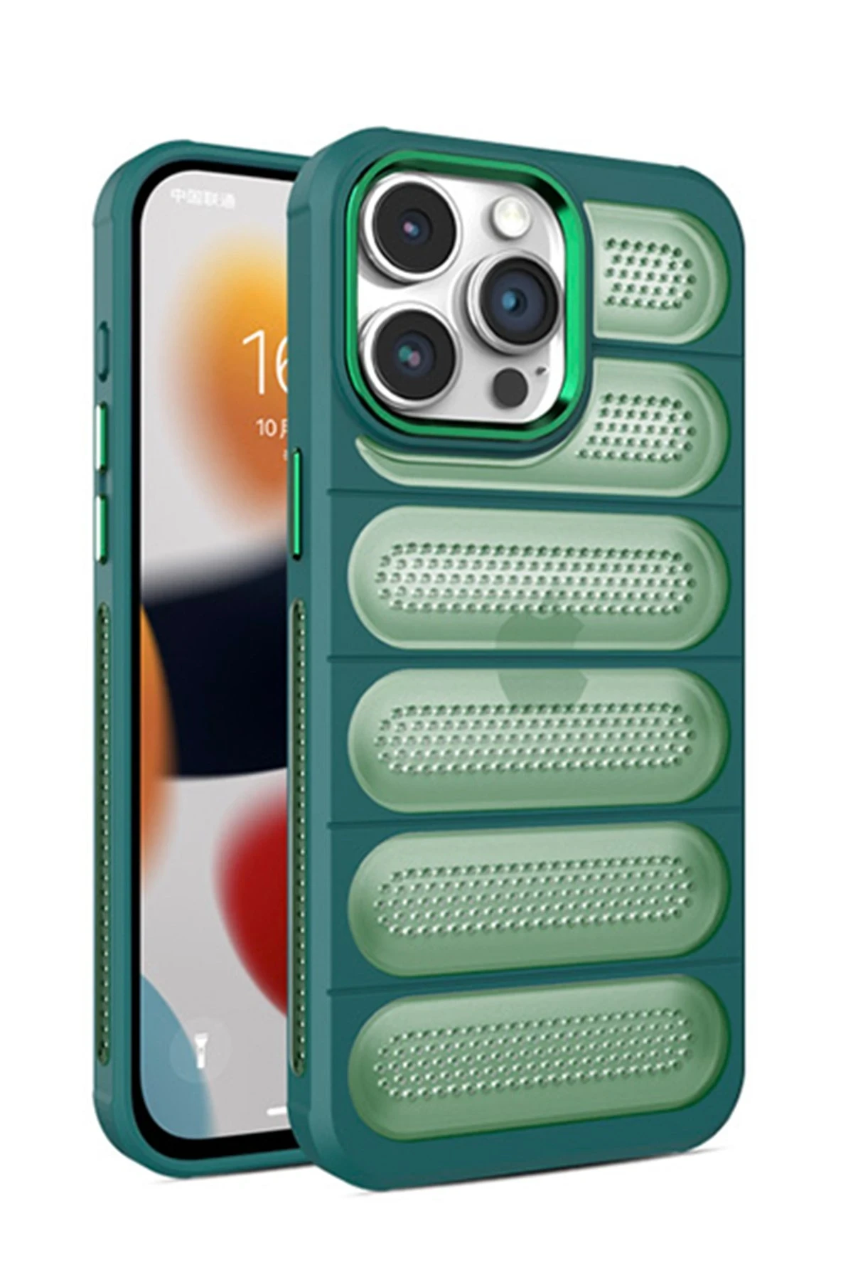 Newface iPhone 14 Pro Max Kılıf Airmax Silikon Kapak - Koyu Yeşil