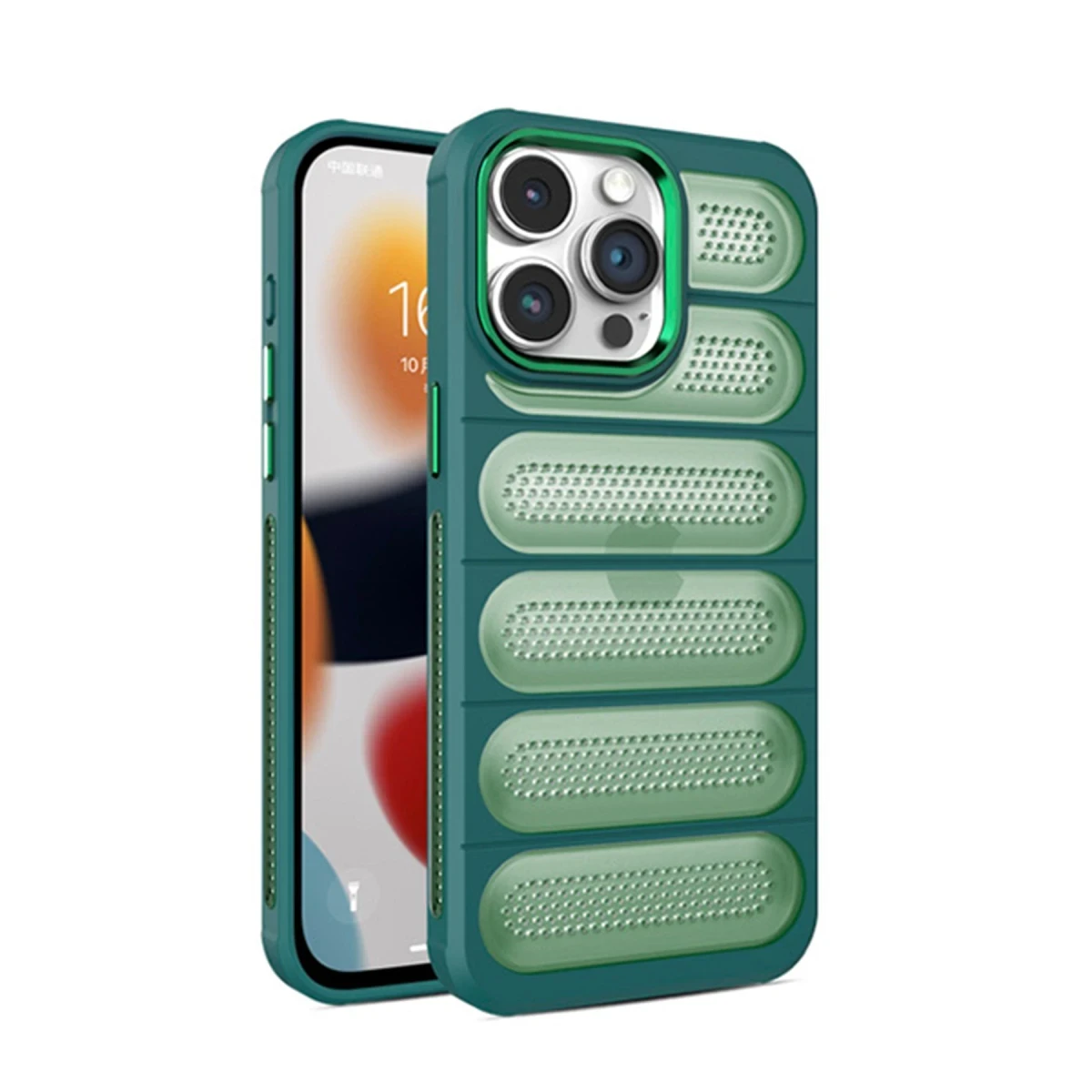 Newface Apple iPhone 15 Pro Max Kılıf Airmax Silikon Kapak - Koyu Yeşil