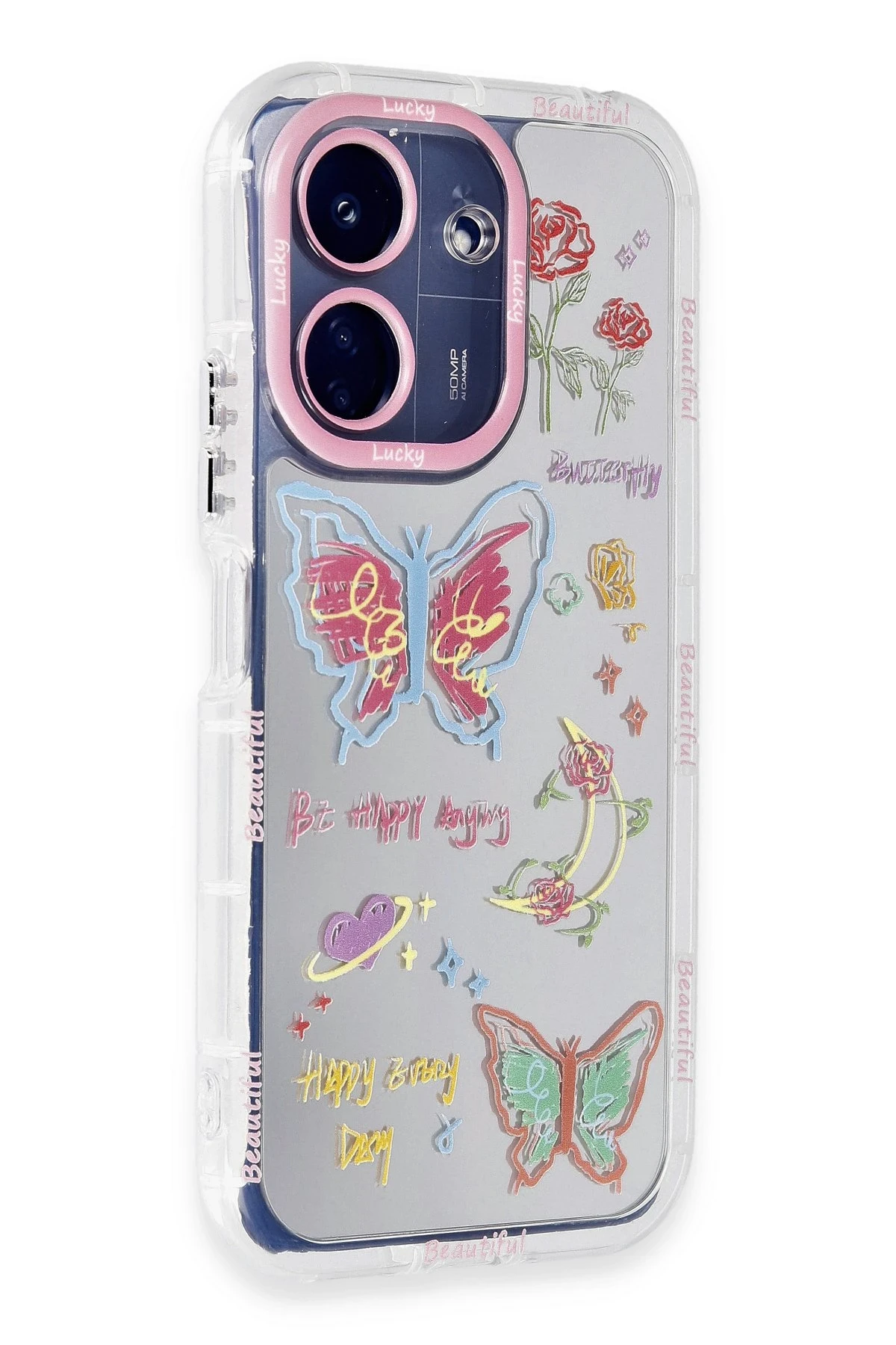 Newface Xiaomi Redmi 13C Kılıf Reflexion Desenli Kapak - Desen 8