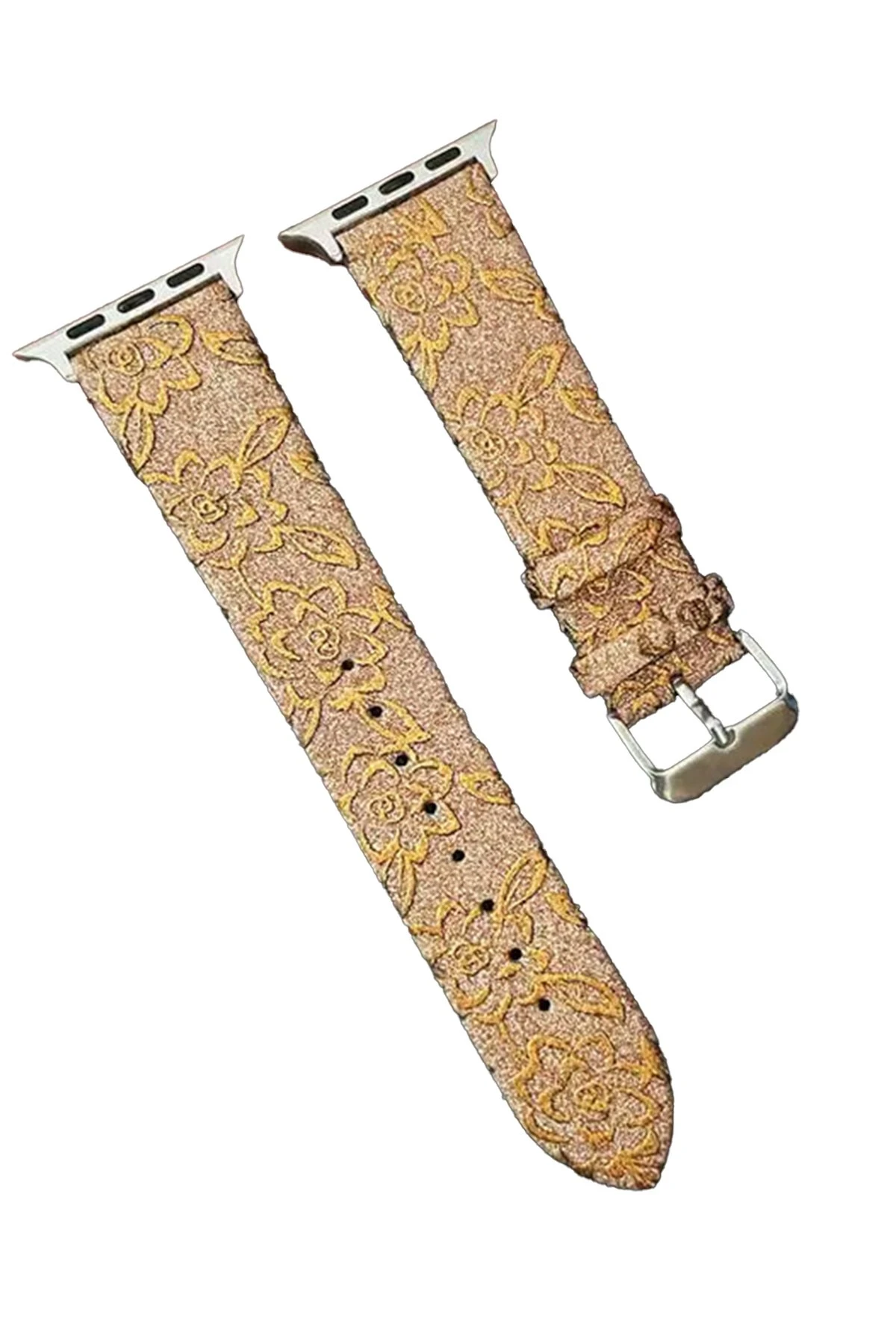 Newface Apple Watch 38mm Creeper Desenli Kordon - Gold