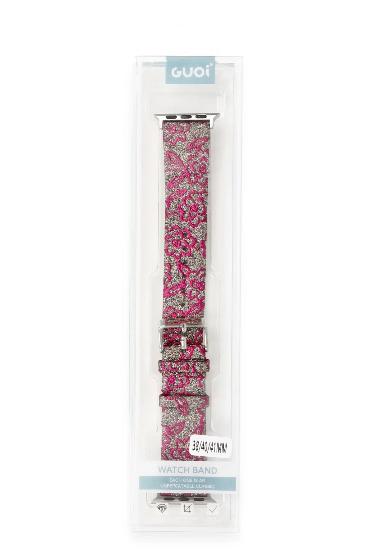 Newface Apple Watch 38mm Creeper Desenli Kordon - Pembe