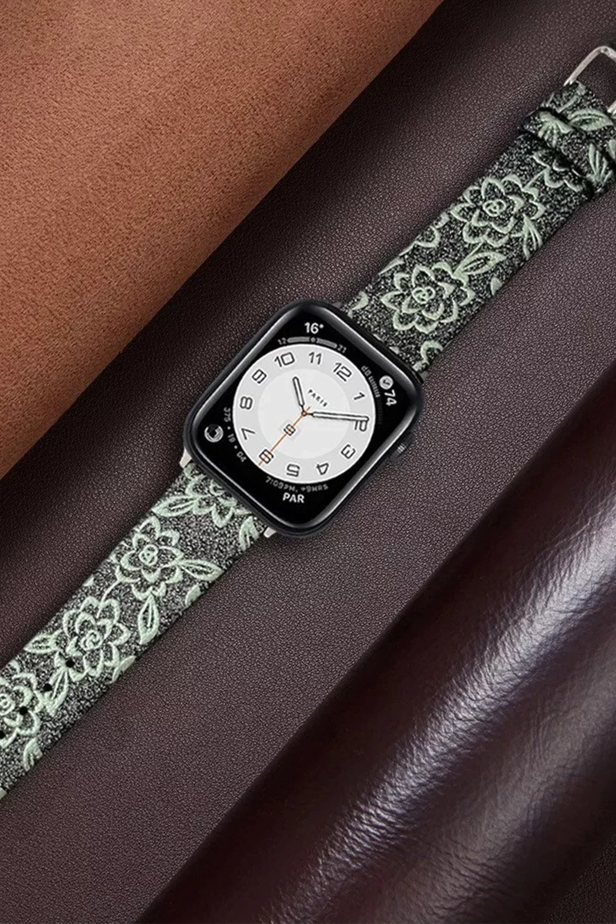 Newface Apple Watch 38mm Creeper Desenli Kordon - Siyah
