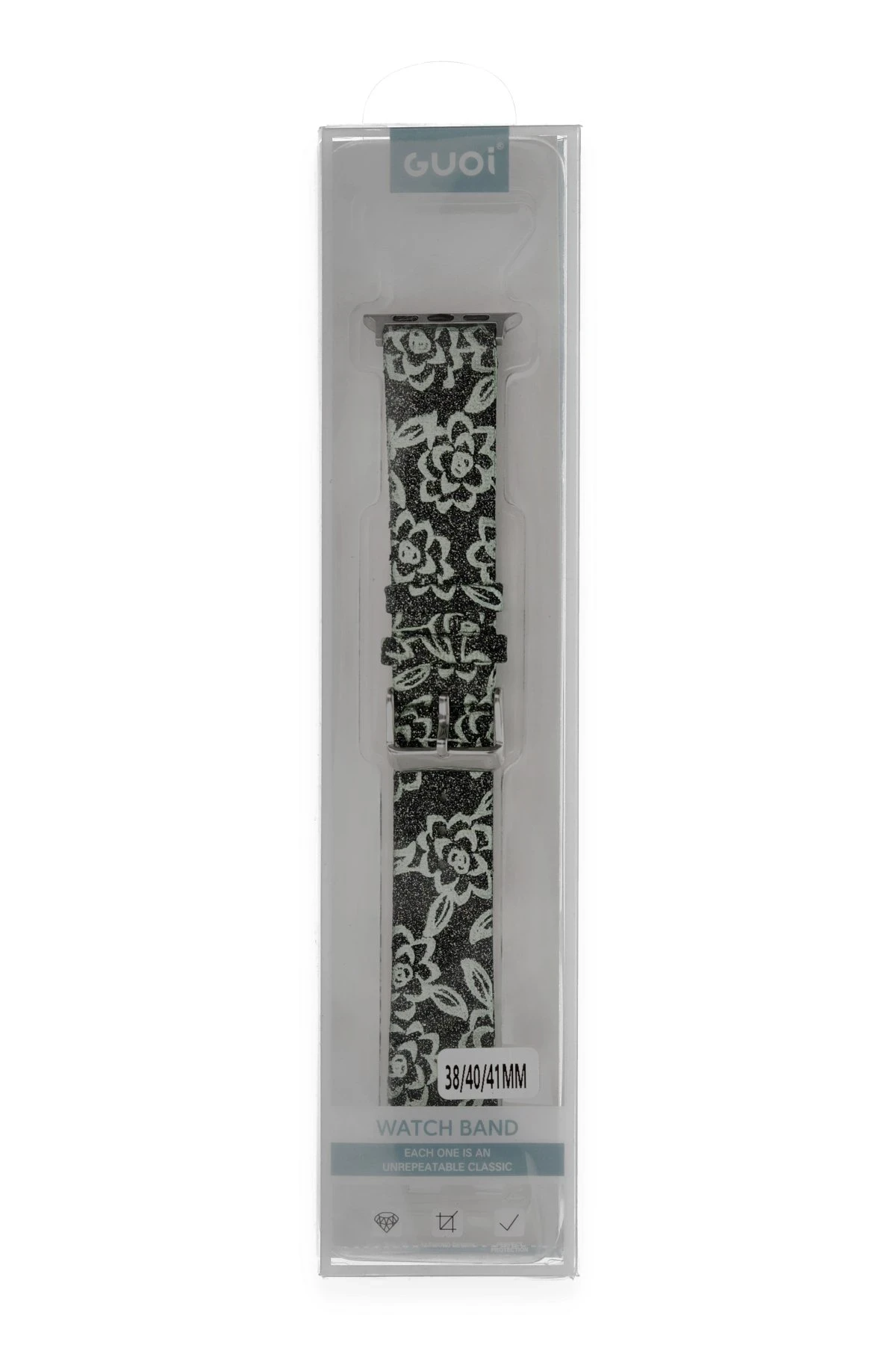 Newface Apple Watch 38mm Creeper Desenli Kordon - Siyah