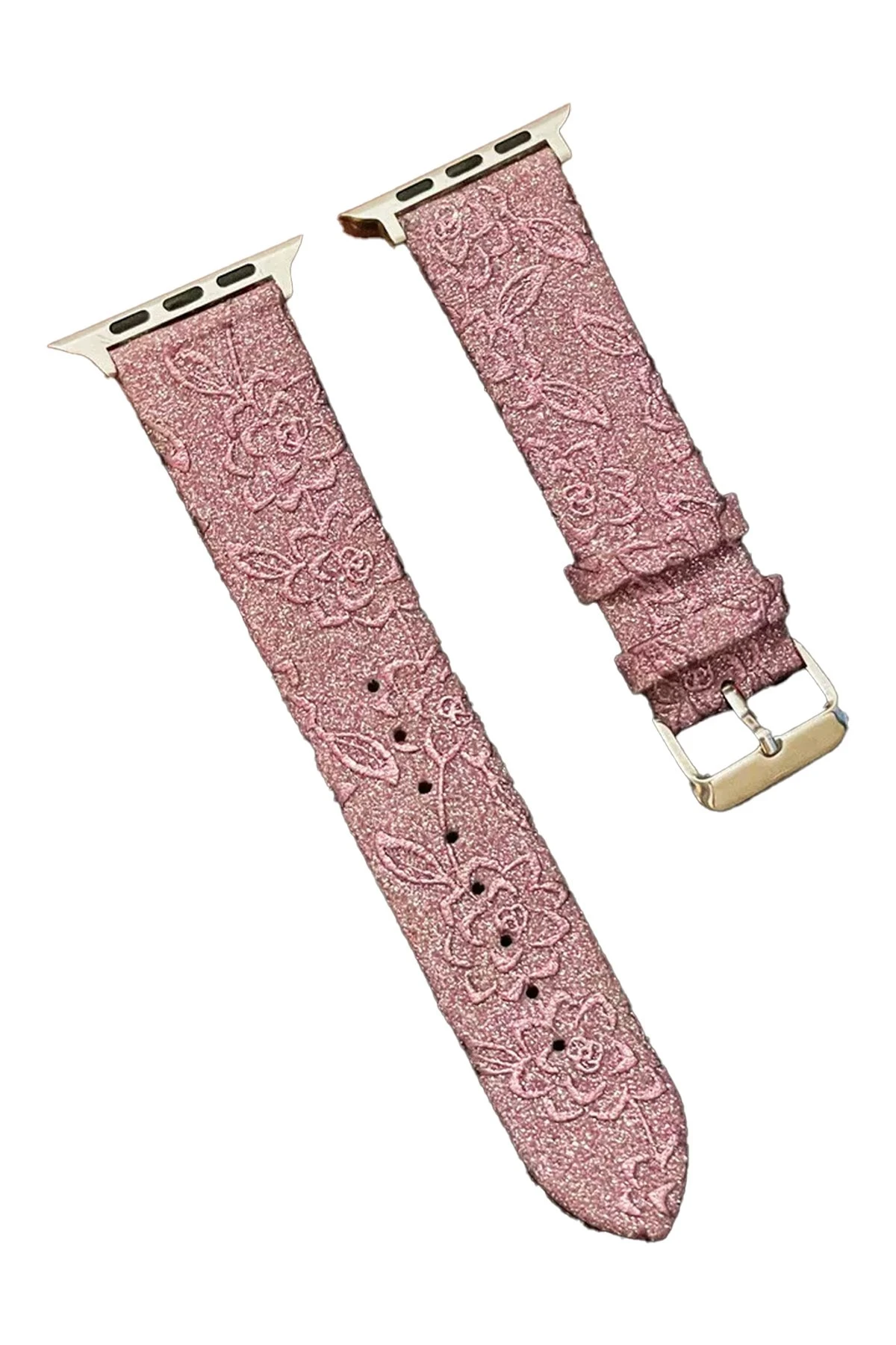 Newface Apple Watch 42mm Creeper Desenli Kordon - Rose Gold