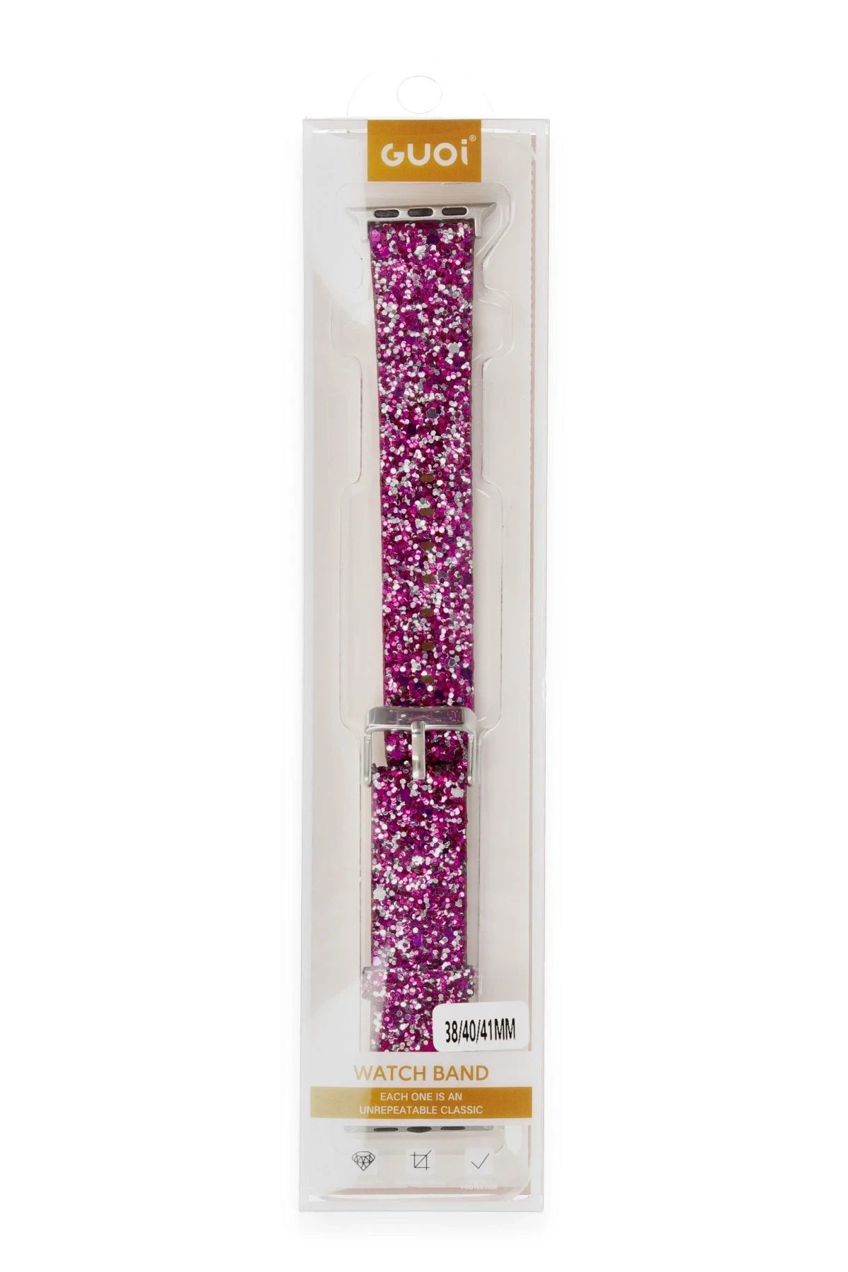Newface Apple Watch 42mm Starry Taşlı Kordon - Derin Mor