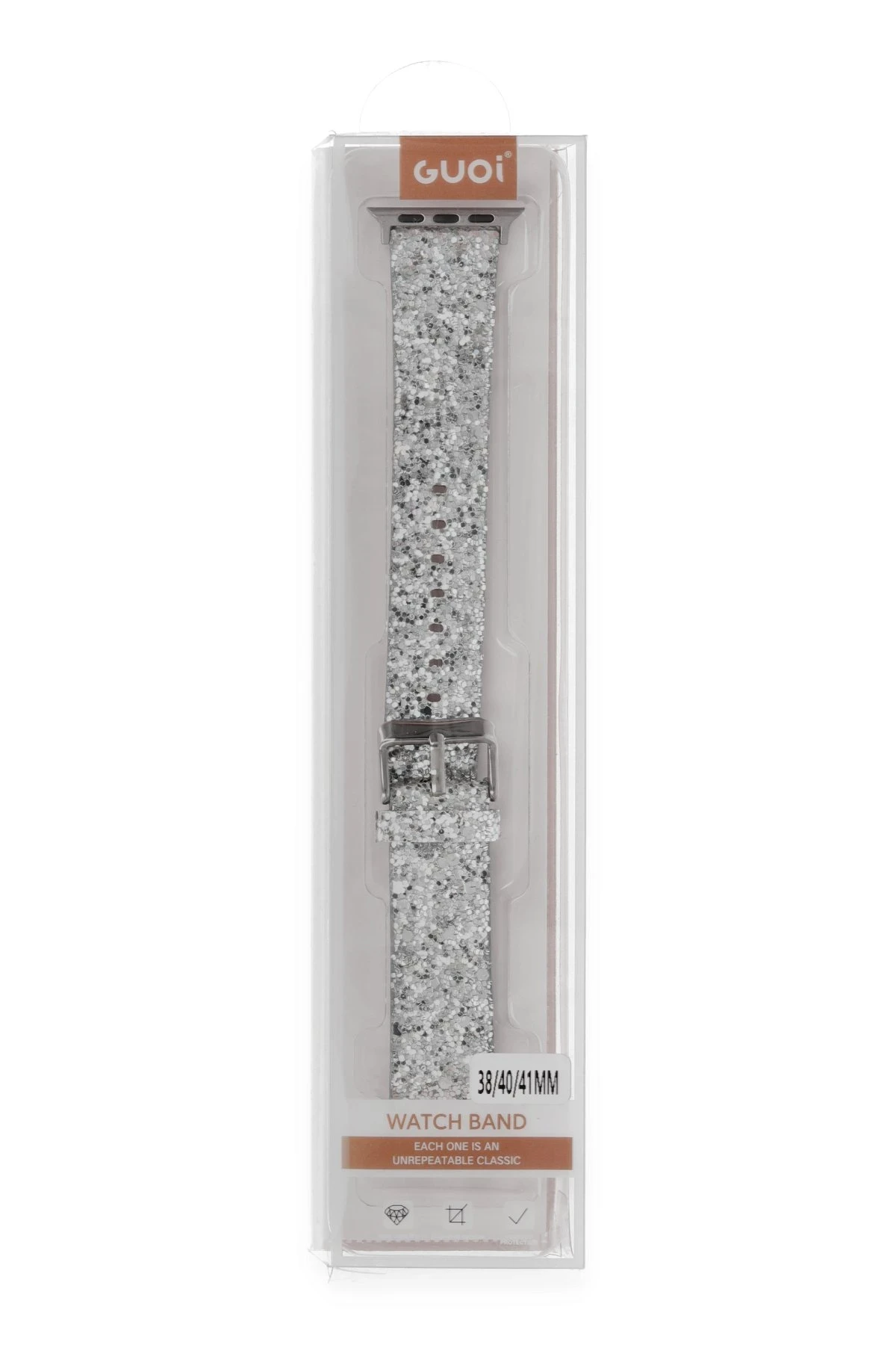 Newface Apple Watch 38mm Starry Taşlı Kordon - Gümüş
