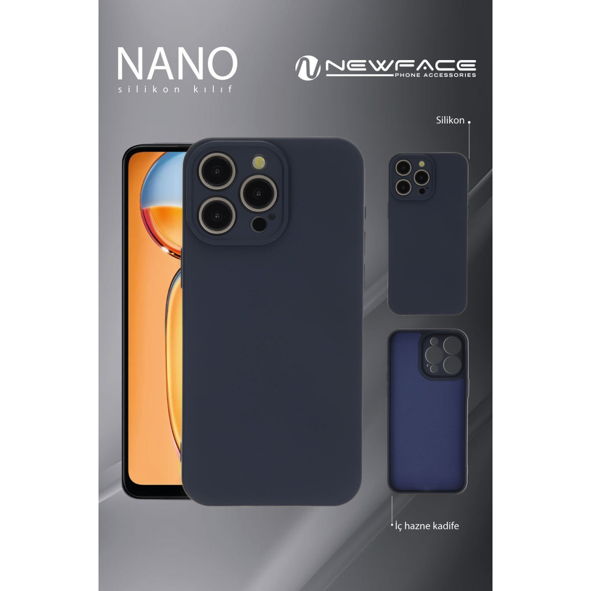 Newface Xiaomi Redmi A3 4G Kılıf Nano içi Kadife Silikon - Siyah — görsel 6