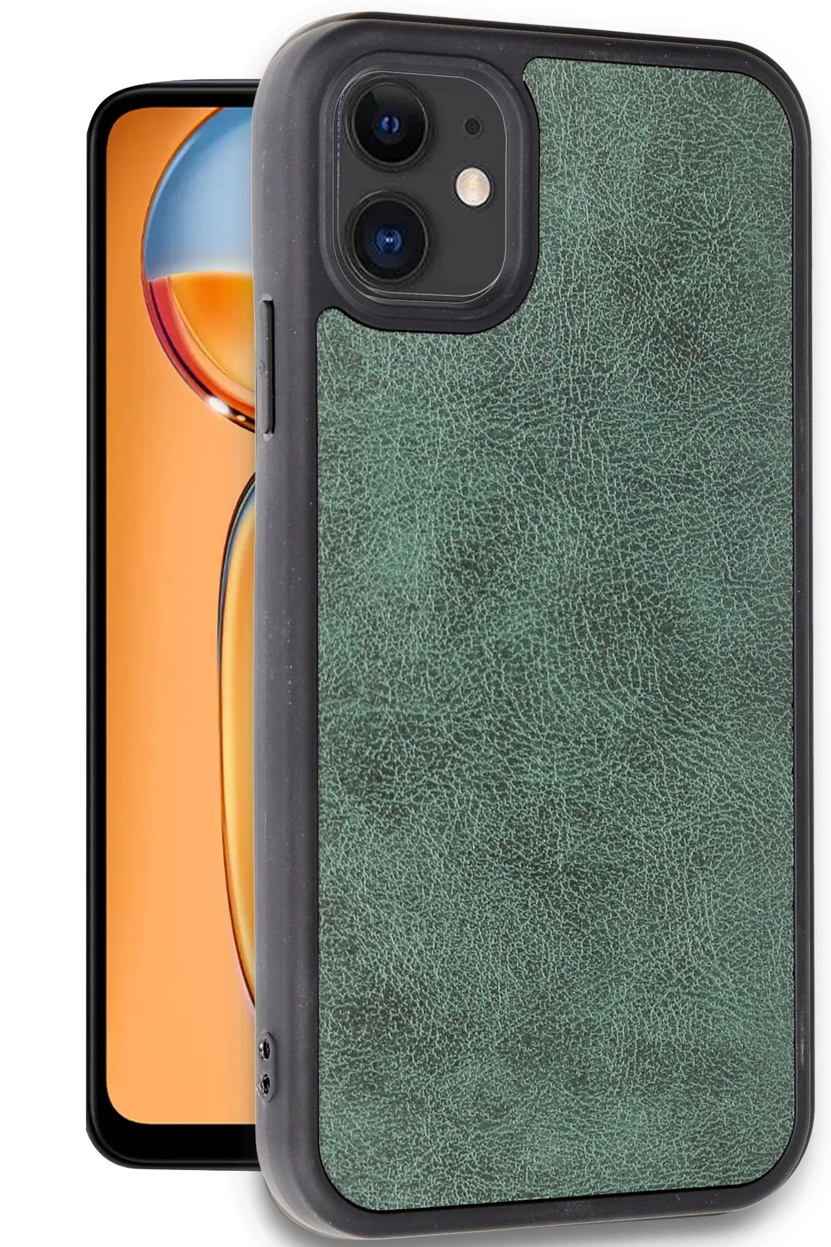 Newface iPhone 11 Kılıf Aras Deri Kapak - Koyu Yeşil
