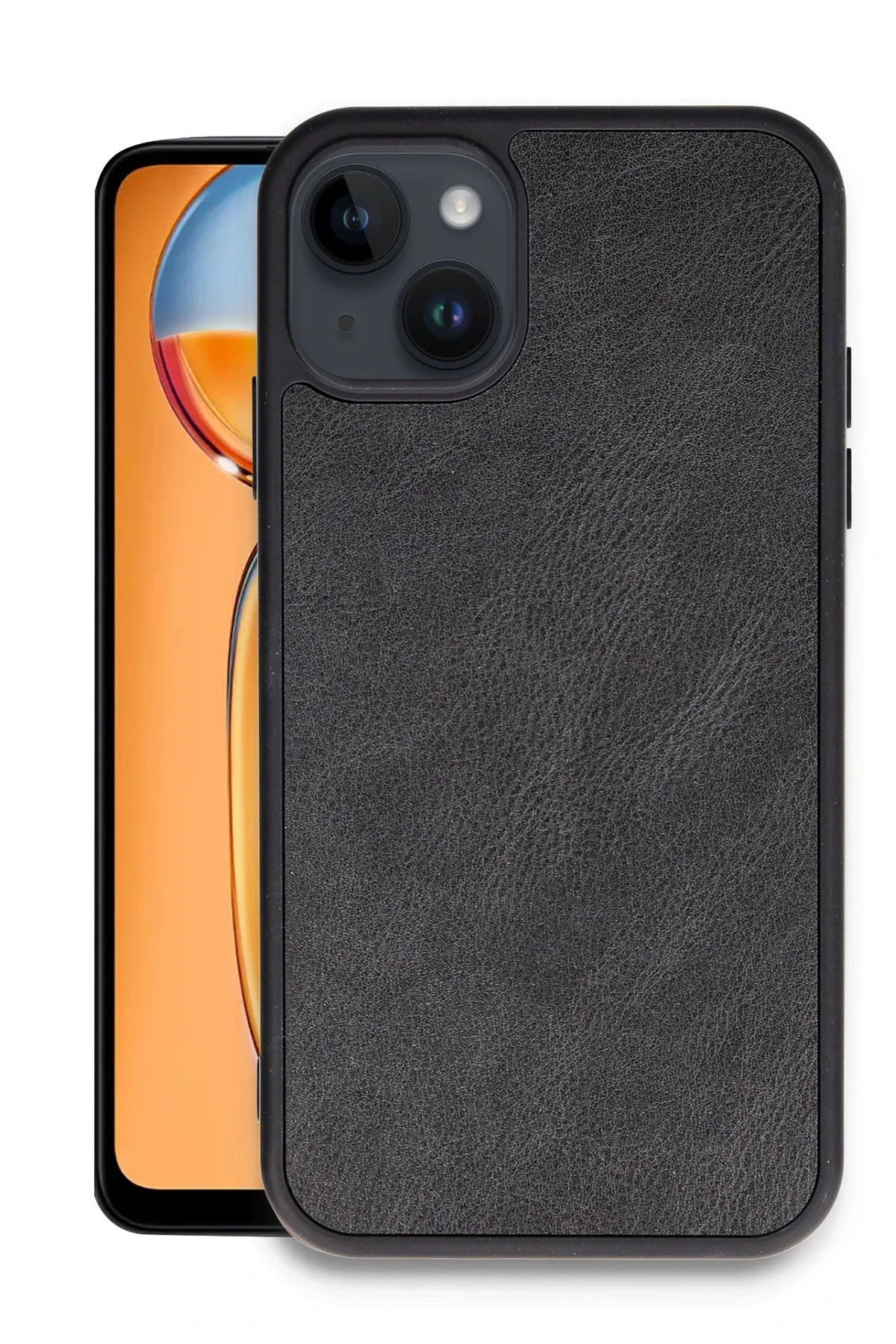 Newface Apple iPhone 14 Kılıf Aras Deri Kapak - Siyah