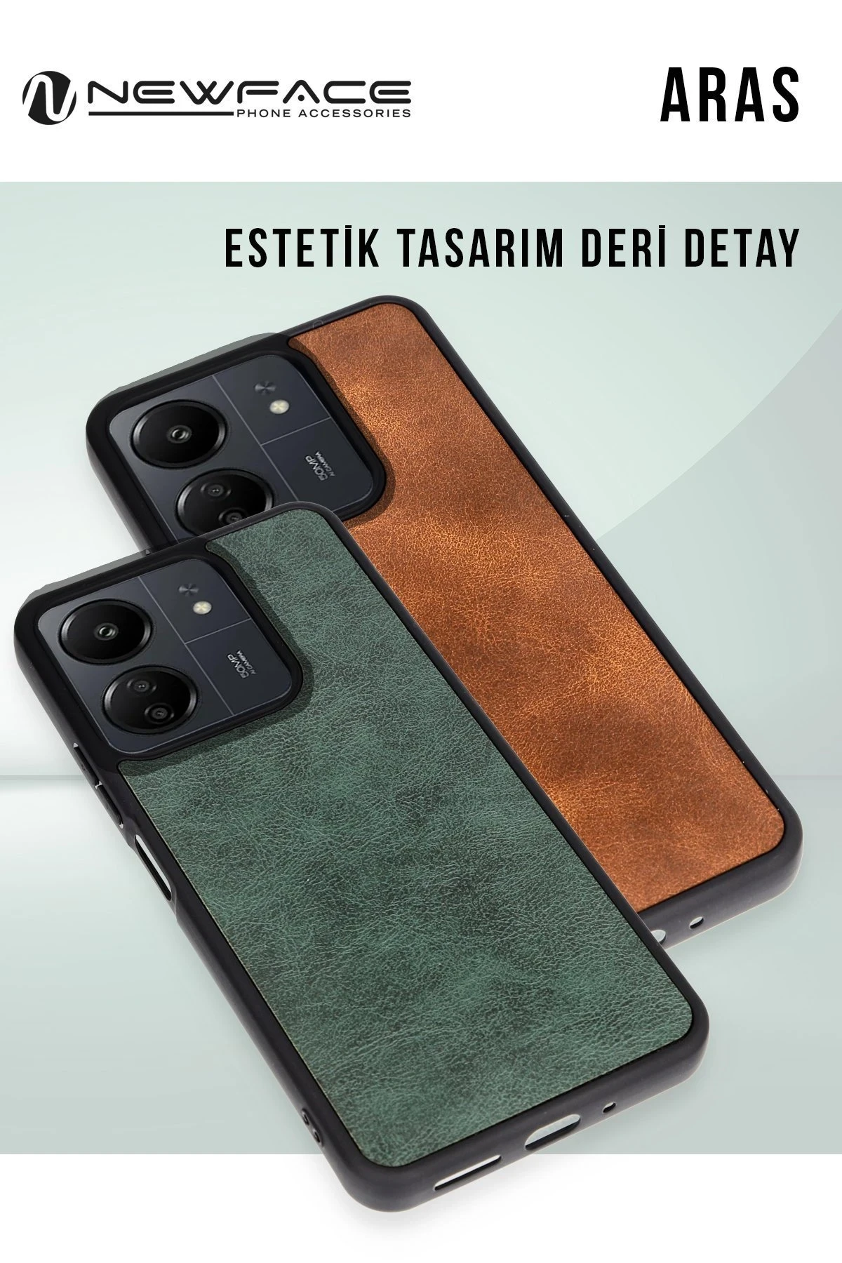 Newface Apple iPhone 14 Kılıf Aras Deri Kapak - Siyah — görsel 3