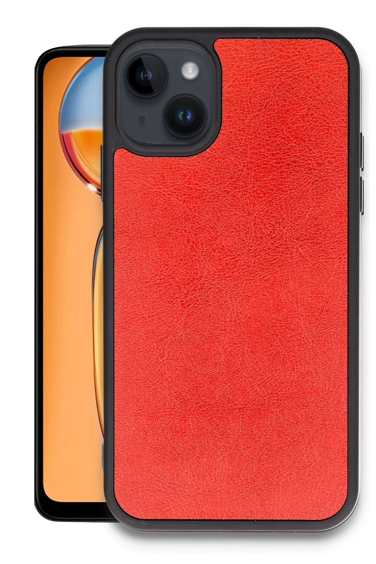 Newface iPhone 14 Kılıf Aras Deri Kapak - Kırmızı