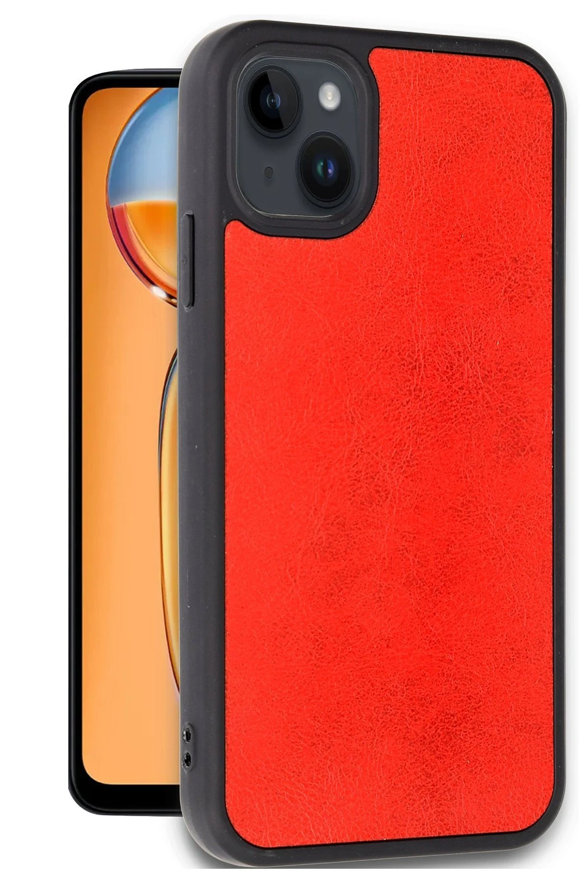 Newface iPhone 15 Kılıf Aras Deri Kapak - Kırmızı