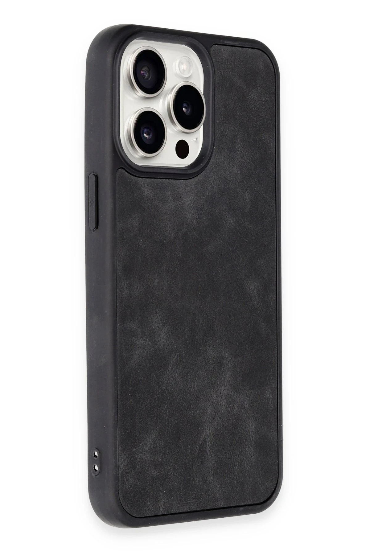 Newface iPhone 15 Pro Kılıf Aras Deri Kapak - Siyah