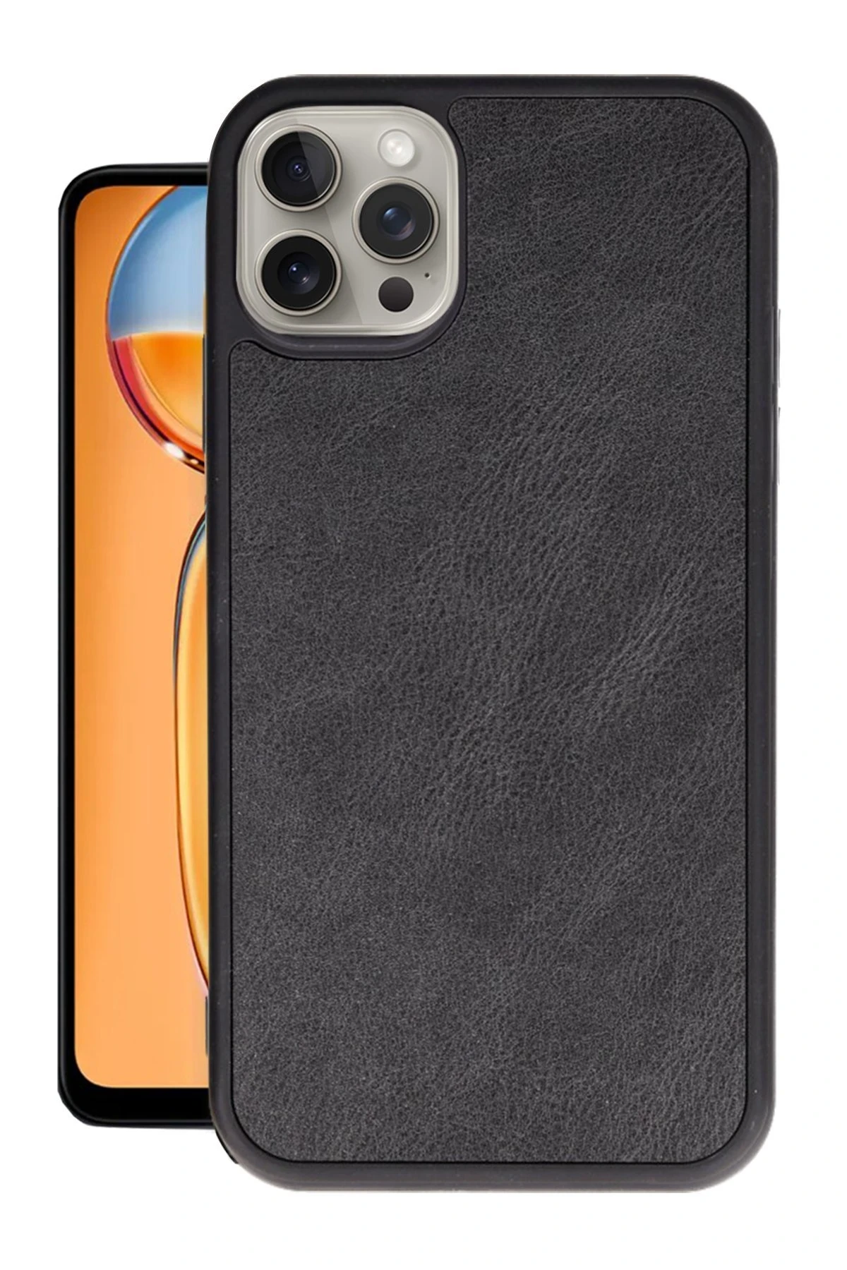 Newface iPhone 15 Pro Max Kılıf Aras Deri Kapak - Siyah