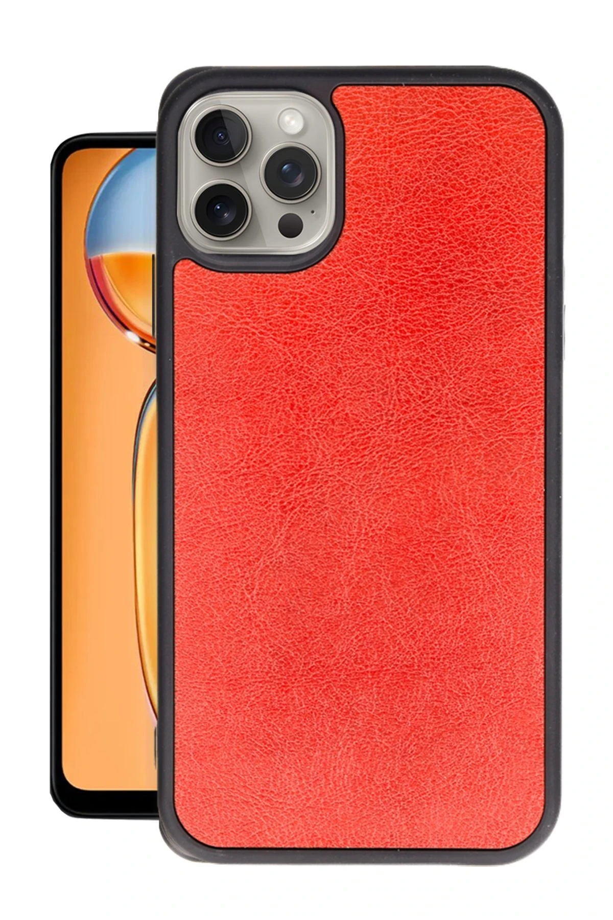 Newface iPhone 15 Pro Max Kılıf Aras Deri Kapak - Kırmızı