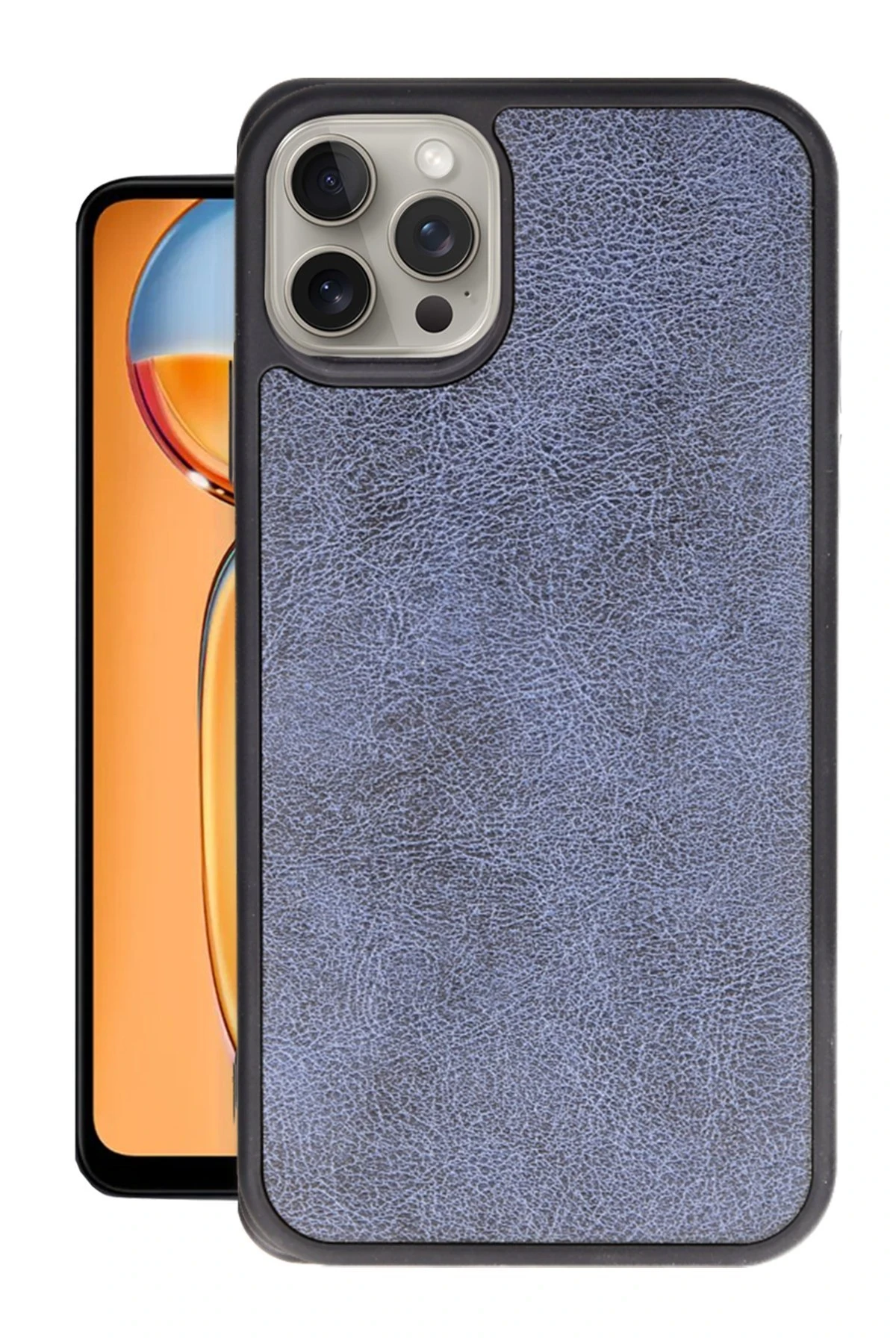 Newface iPhone 15 Pro Max Kılıf Aras Deri Kapak - Lacivert