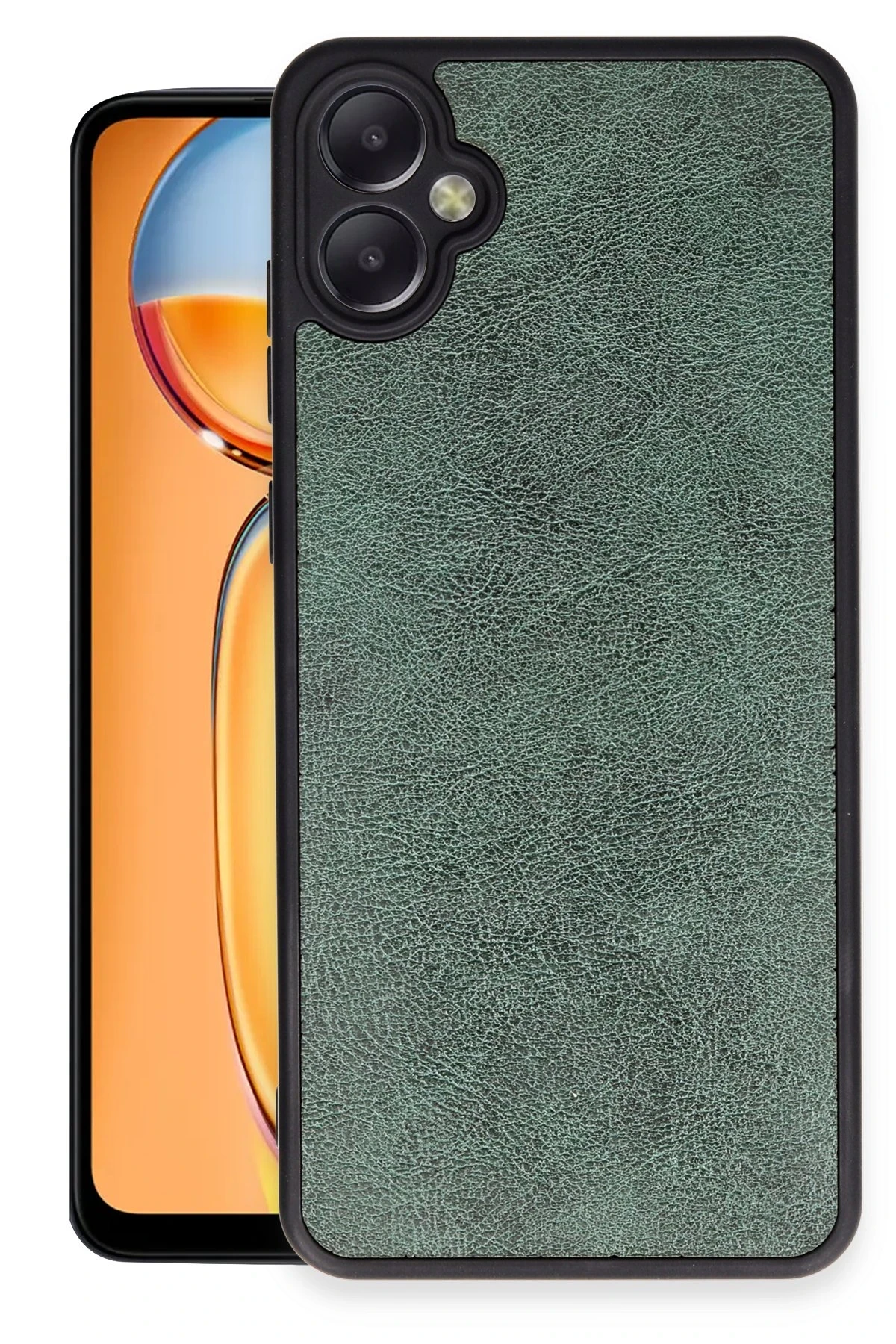 Newface Samsung Galaxy A05 Kılıf Aras Deri Kapak - Koyu Yeşil