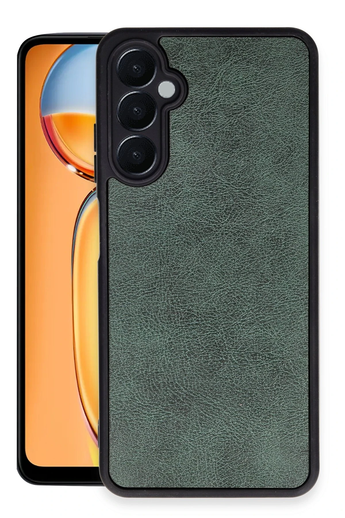 Newface Samsung Galaxy A05S Kılıf Aras Deri Kapak - Koyu Yeşil