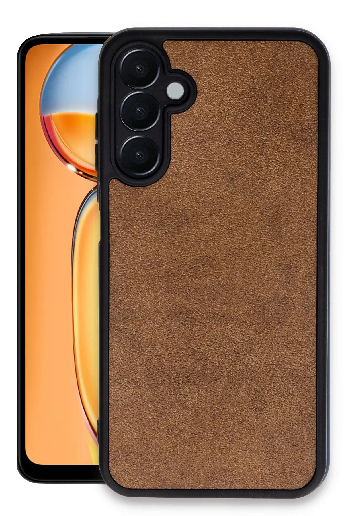 Newface Samsung Galaxy A05S Kılıf Aras Deri Kapak - Taba