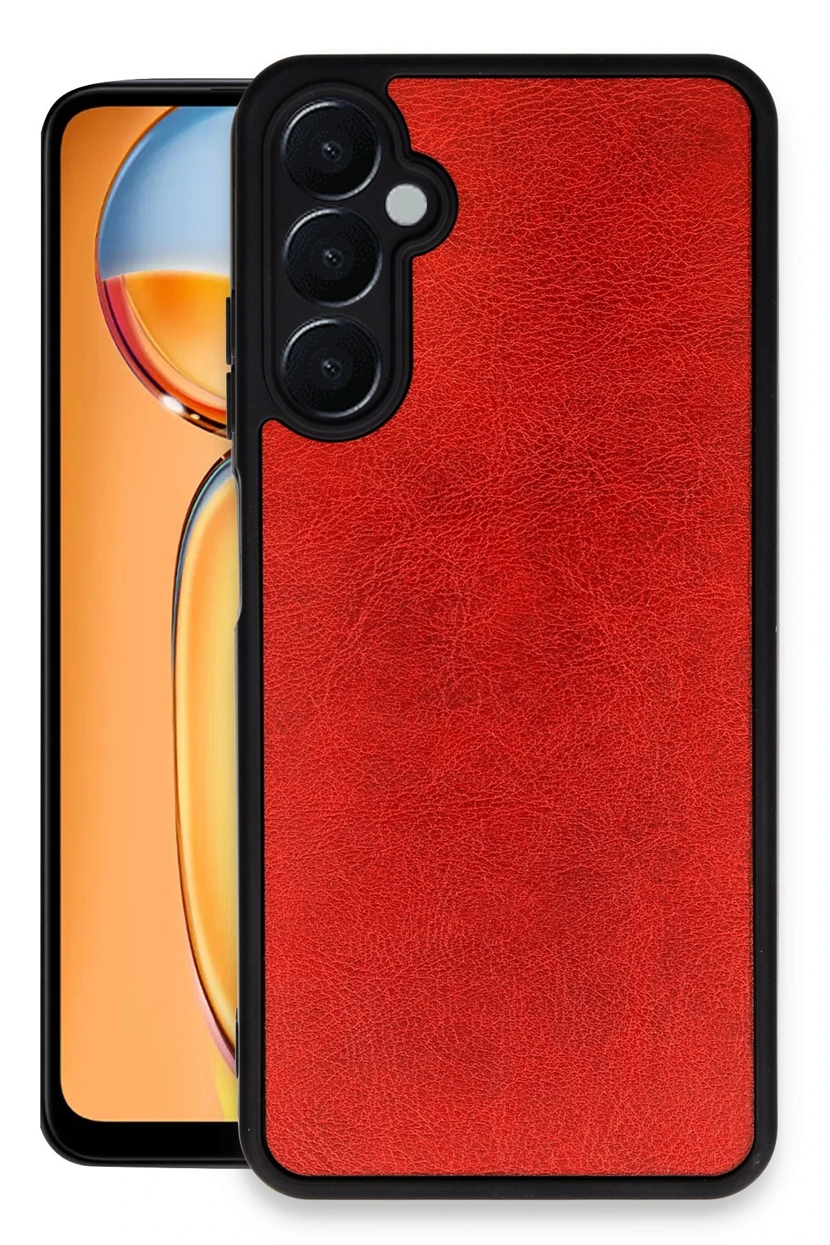 Newface Samsung Galaxy A15 4G Kılıf Aras Deri Kapak - Kırmızı