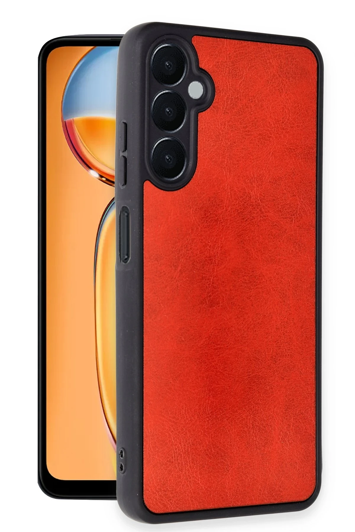 Newface Samsung Galaxy A35 5G Kılıf Aras Deri Kapak - Kırmızı