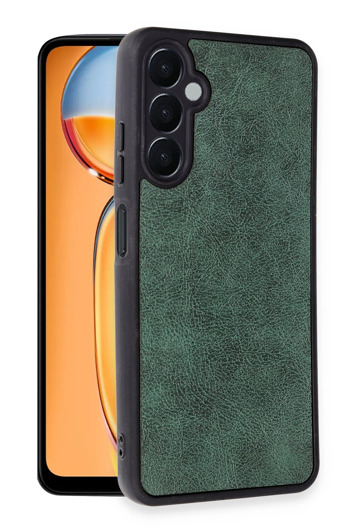 Newface Samsung Galaxy A35 5G Kılıf Aras Deri Kapak - Koyu Yeşil