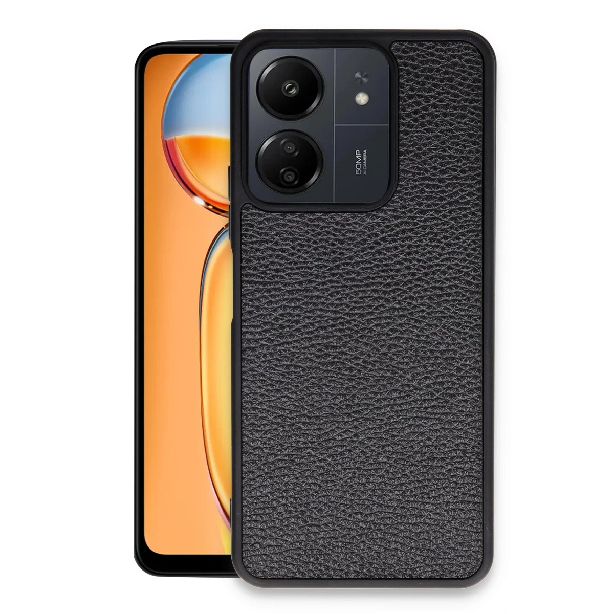 Newface Xiaomi Redmi 13C Kılıf Aras Deri Kapak - Siyah — görsel 4