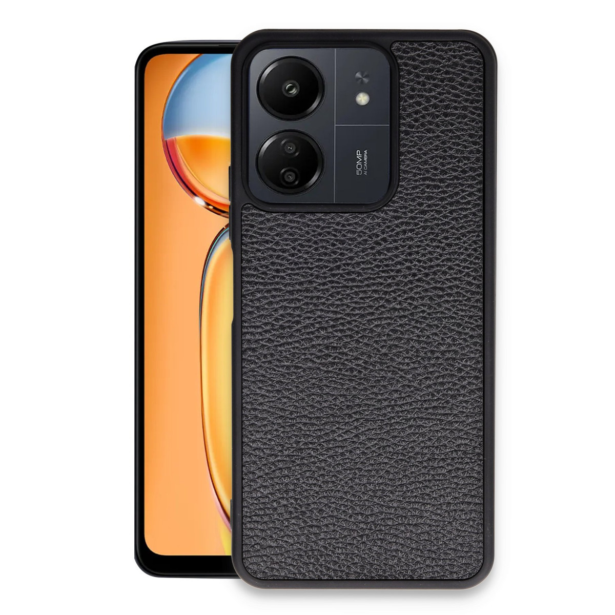Newface Xiaomi Redmi 13C Kılıf Aras Deri Kapak - Siyah — görsel 7