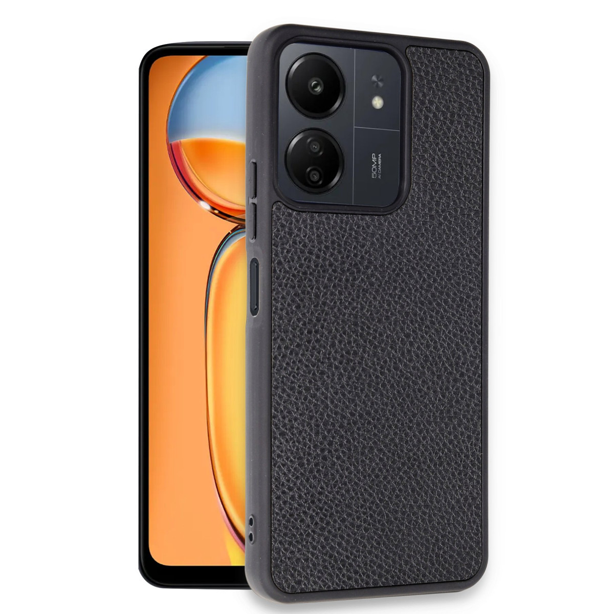Newface Xiaomi Redmi 13C Kılıf Aras Deri Kapak - Siyah — görsel 8