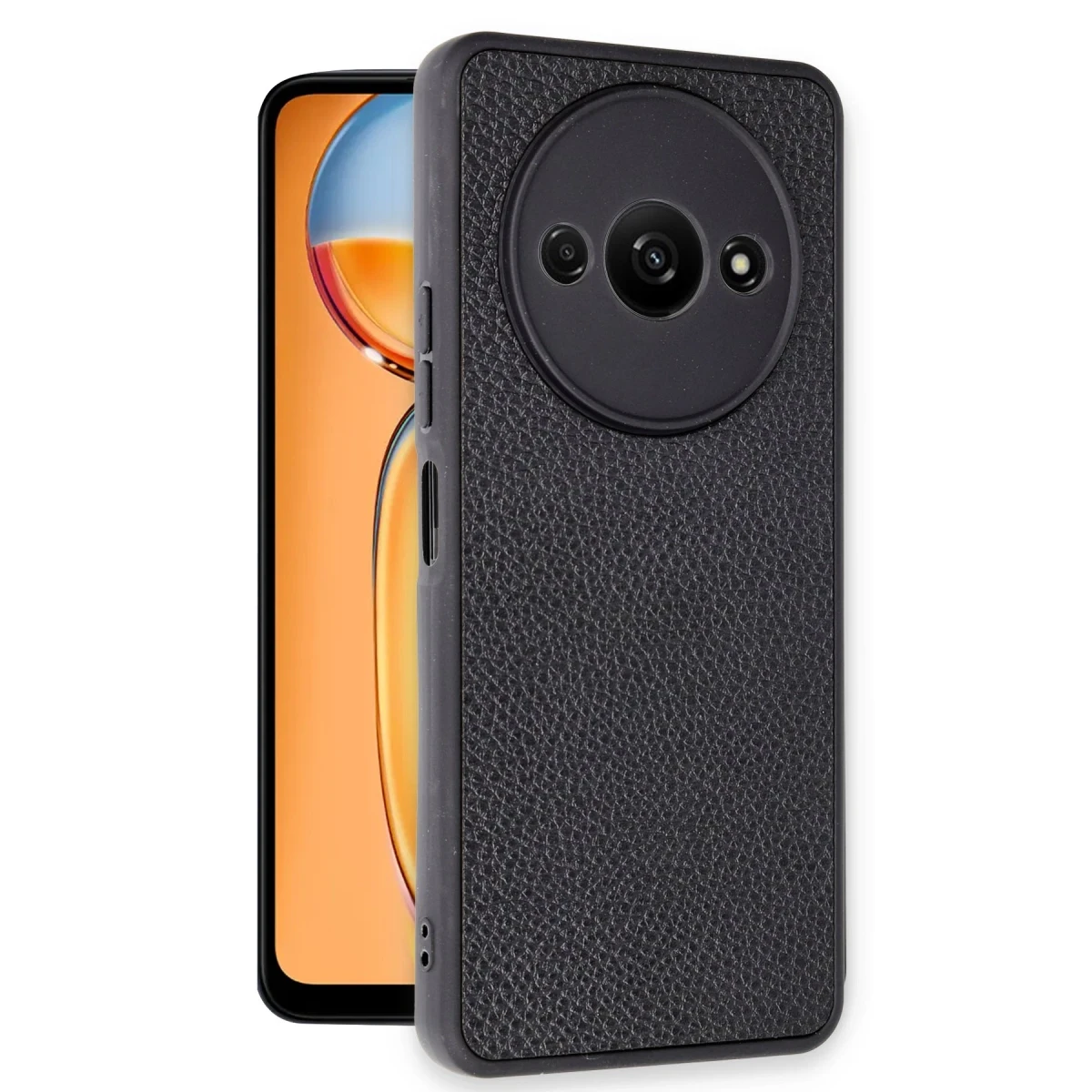 Newface Xiaomi Redmi A3 4G Kılıf Aras Deri Kapak - Siyah — görsel 5