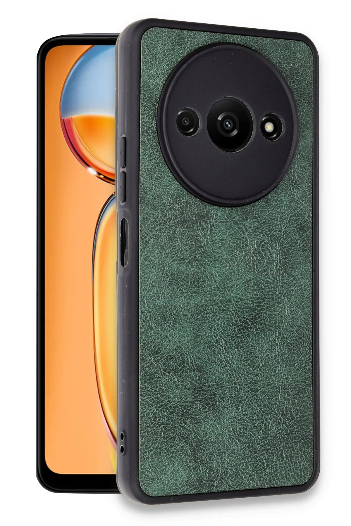 Newface Xiaomi Redmi A3 4G Kılıf Aras Deri Kapak - Koyu Yeşil