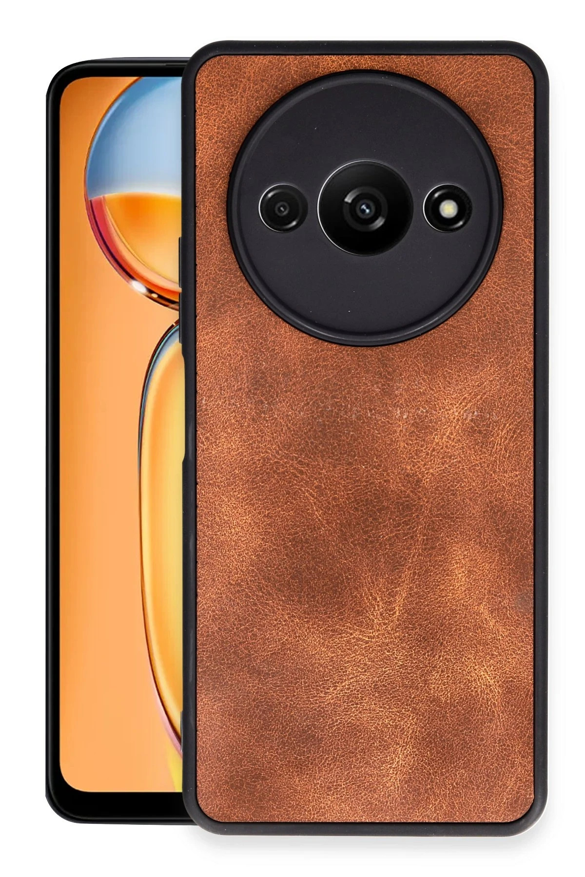 Newface Xiaomi Redmi A3 4G Kılıf Aras Deri Kapak - Taba