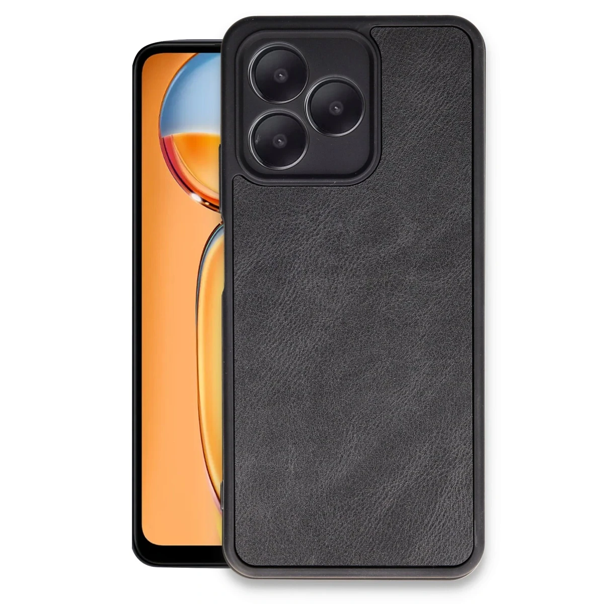 Newface Realme Note 50 4G Kılıf Aras Deri Kapak - Siyah — görsel 4