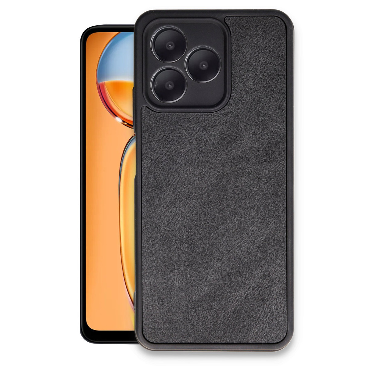 Newface Realme Note 50 4G Kılıf Aras Deri Kapak - Siyah — görsel 7