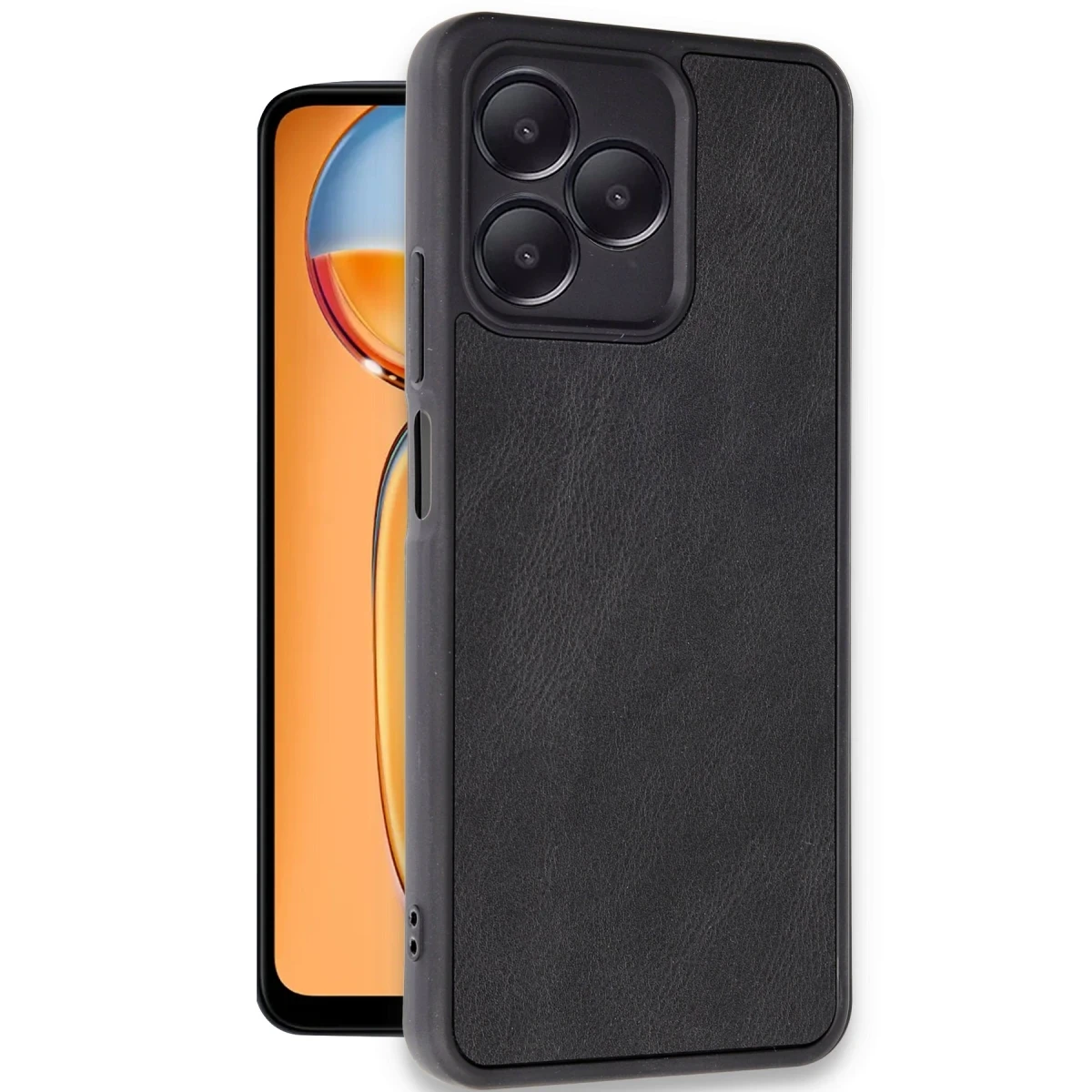 Newface Realme Note 50 4G Kılıf Aras Deri Kapak - Siyah — görsel 5