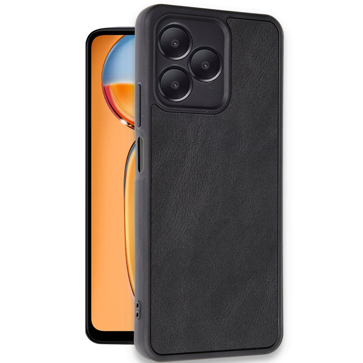 Newface Realme Note 50 4G Kılıf Aras Deri Kapak - Siyah — görsel 8