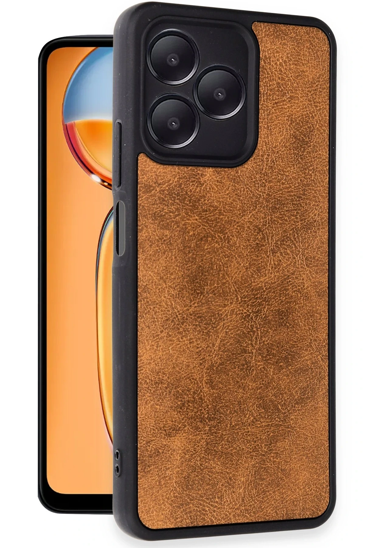 Newface Realme Note 50 4G Kılıf Aras Deri Kapak - Taba