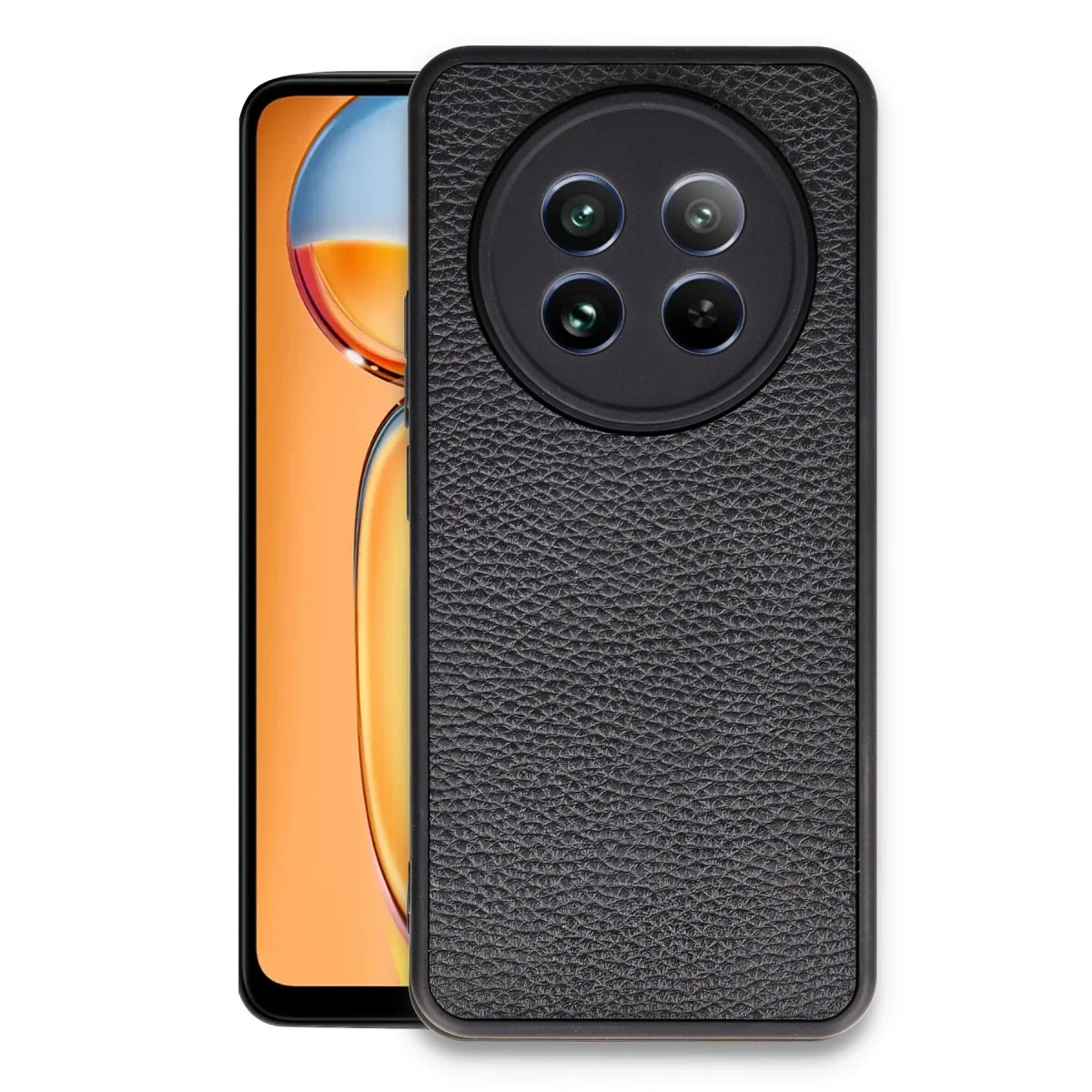 Newface Realme 12 5G Kılıf Aras Deri Kapak - Siyah — görsel 4