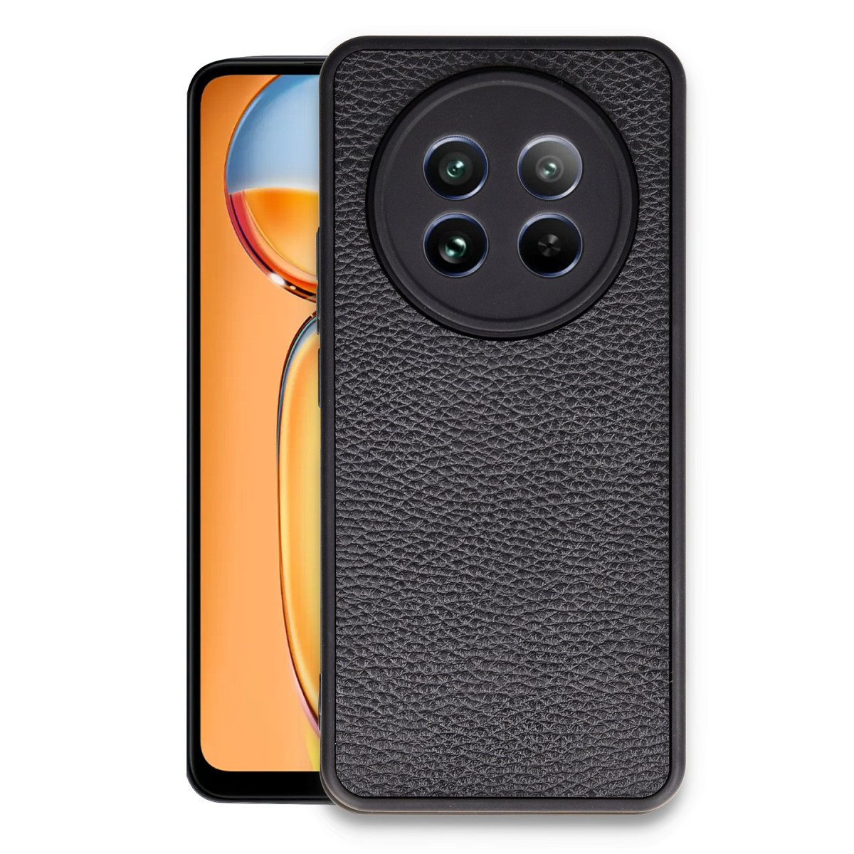 Newface Realme 12 5G Kılıf Aras Deri Kapak - Siyah — görsel 7