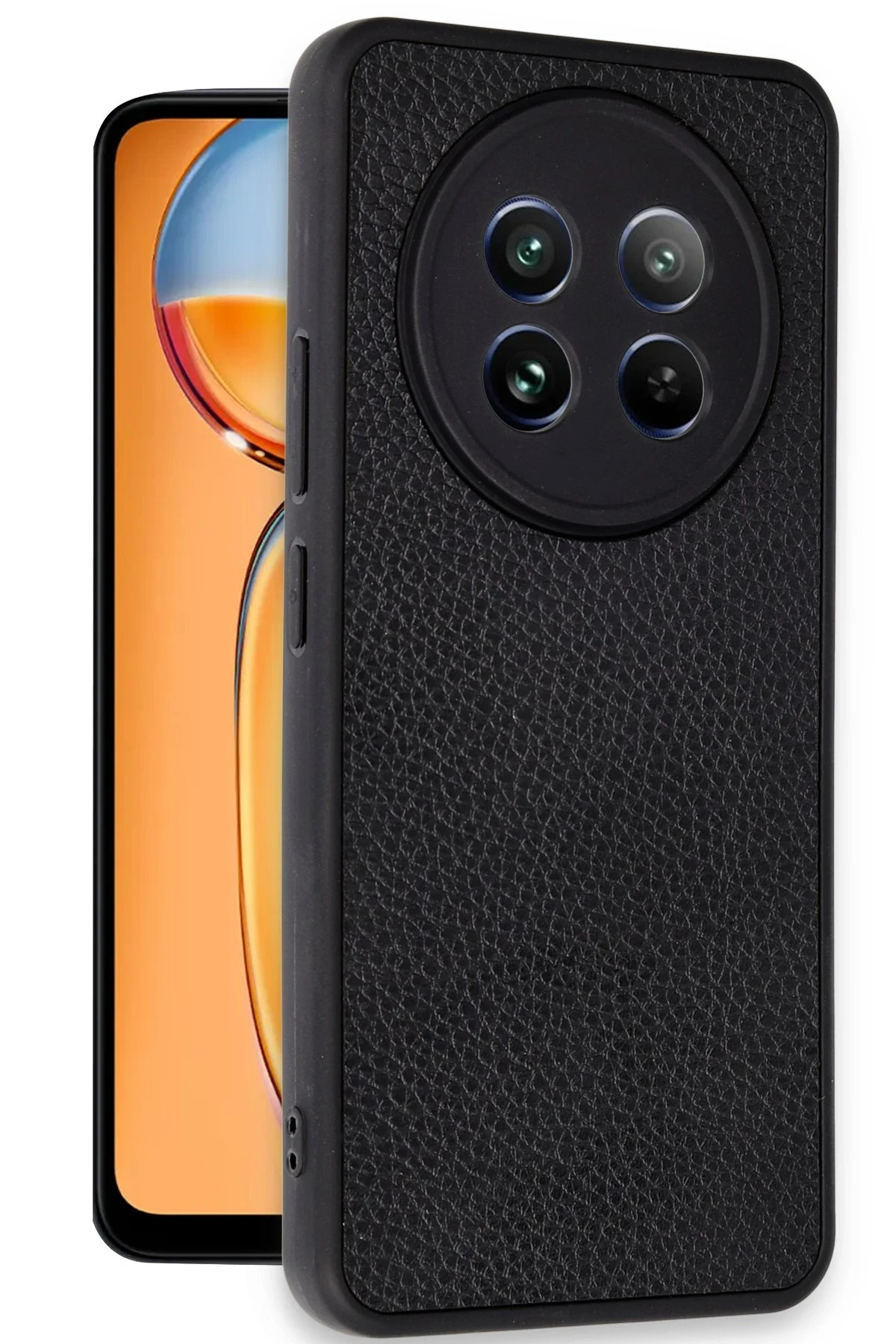 Newface Realme 12 5G Kılıf Aras Deri Kapak - Siyah — görsel 2
