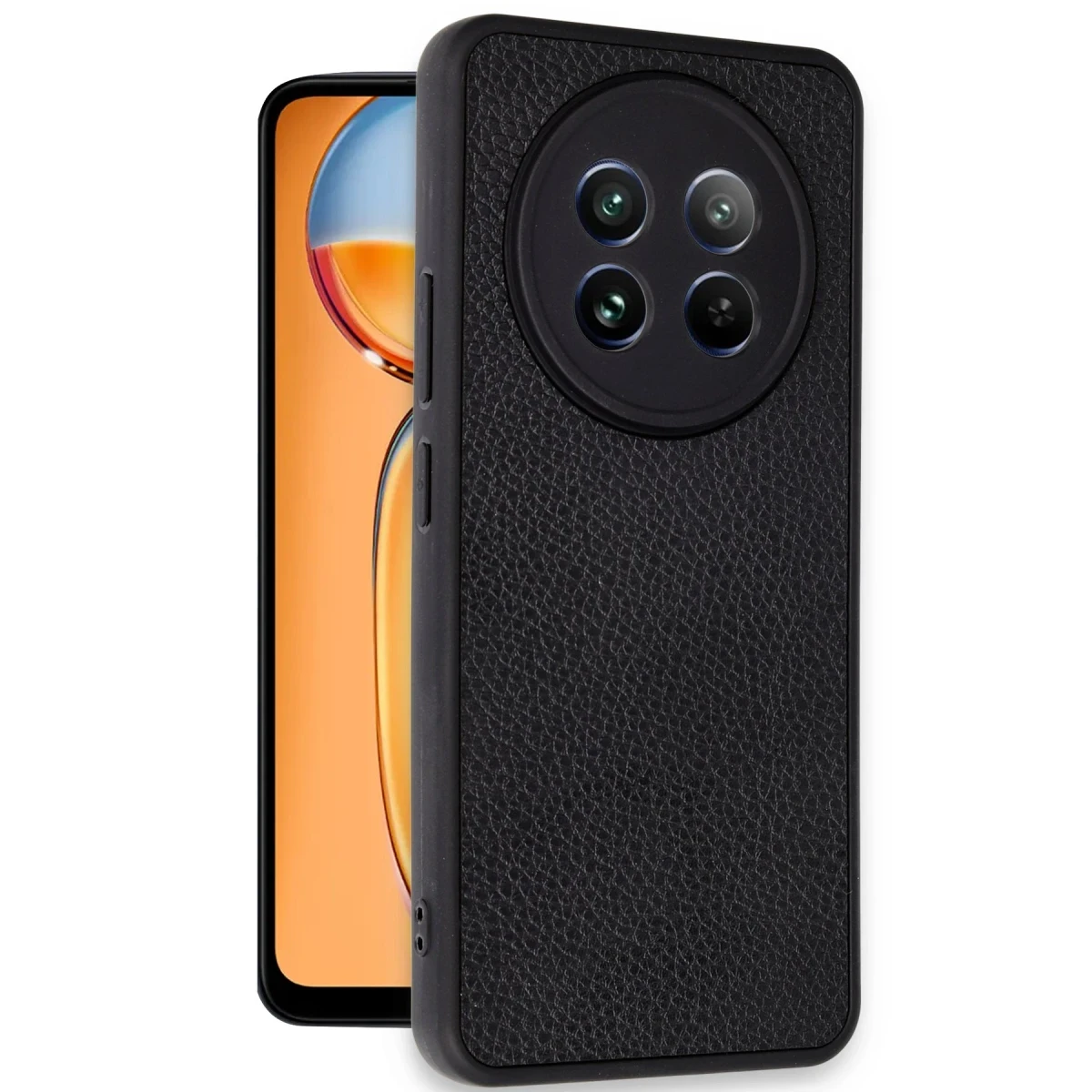 Newface Realme 12 5G Kılıf Aras Deri Kapak - Siyah — görsel 5