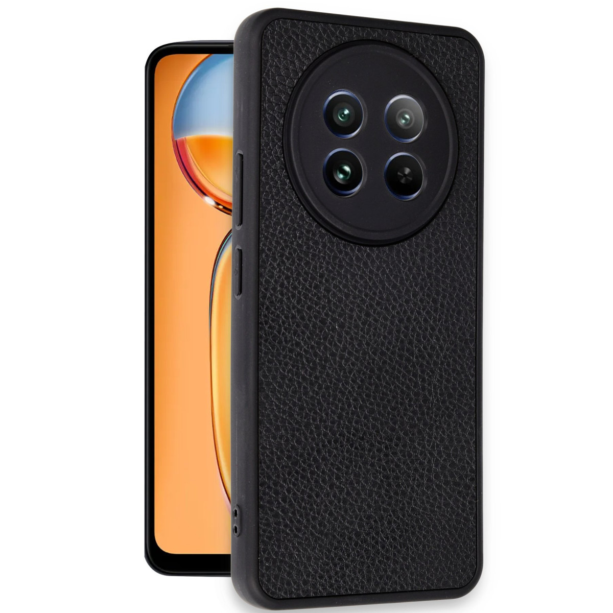 Newface Realme 12 5G Kılıf Aras Deri Kapak - Siyah — görsel 8
