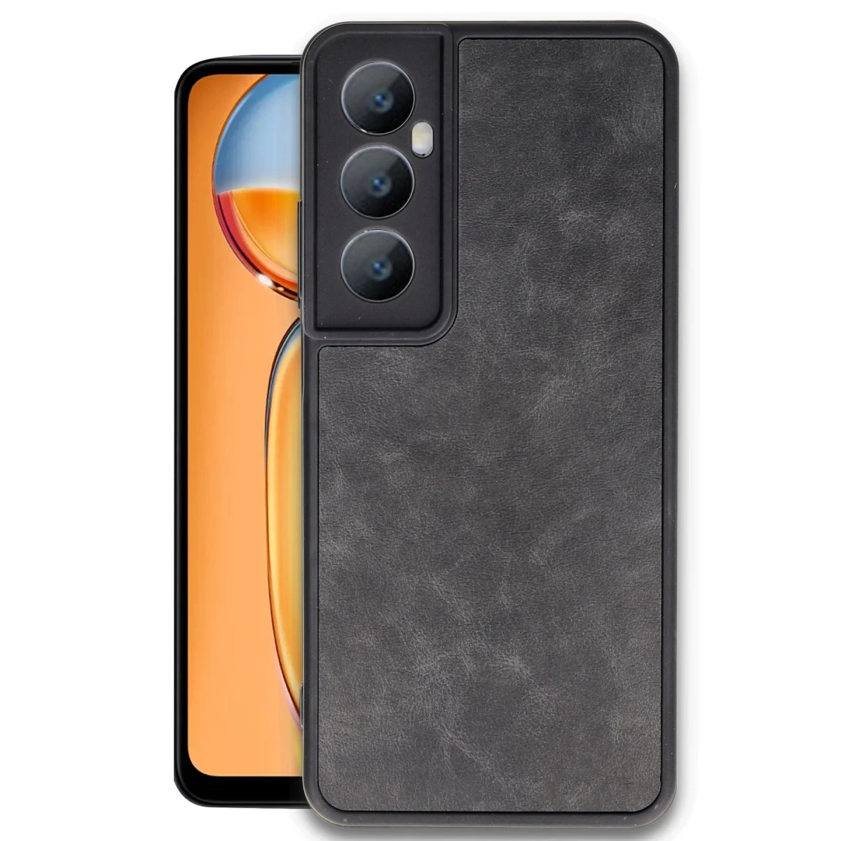 Newface Realme C65 Kılıf Aras Deri Kapak - Siyah — görsel 4