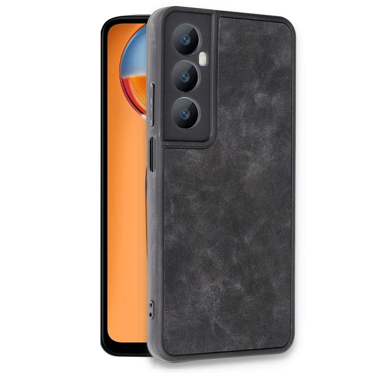 Newface Realme C65 Kılıf Aras Deri Kapak - Siyah — görsel 5