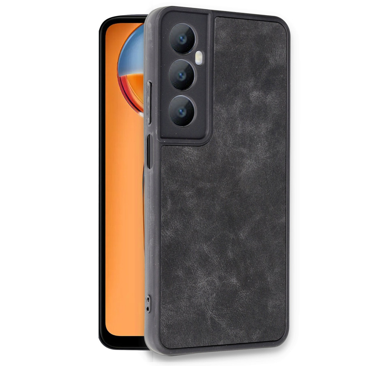 Newface Realme C65 Kılıf Aras Deri Kapak - Siyah — görsel 8