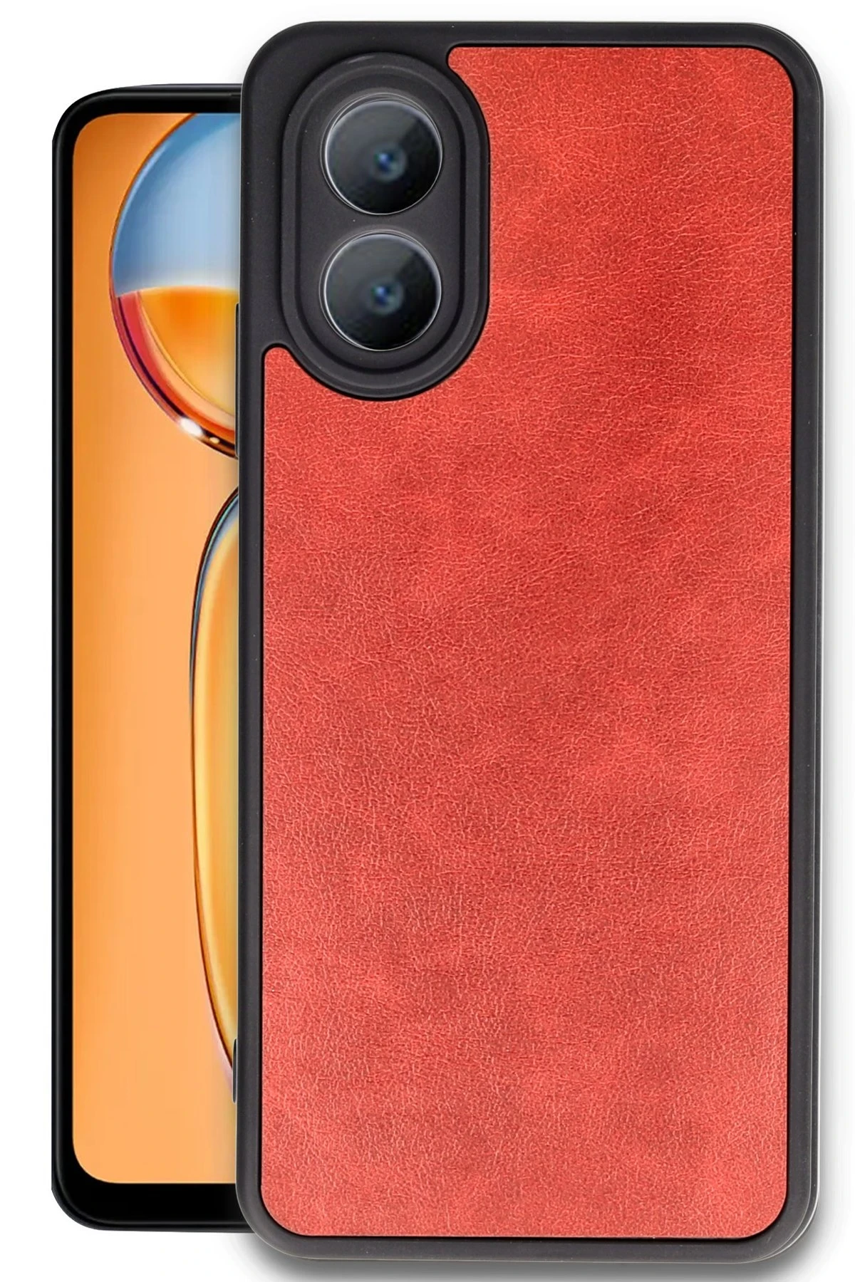 Newface Oppo A38 Kılıf Aras Deri Kapak - Kırmızı