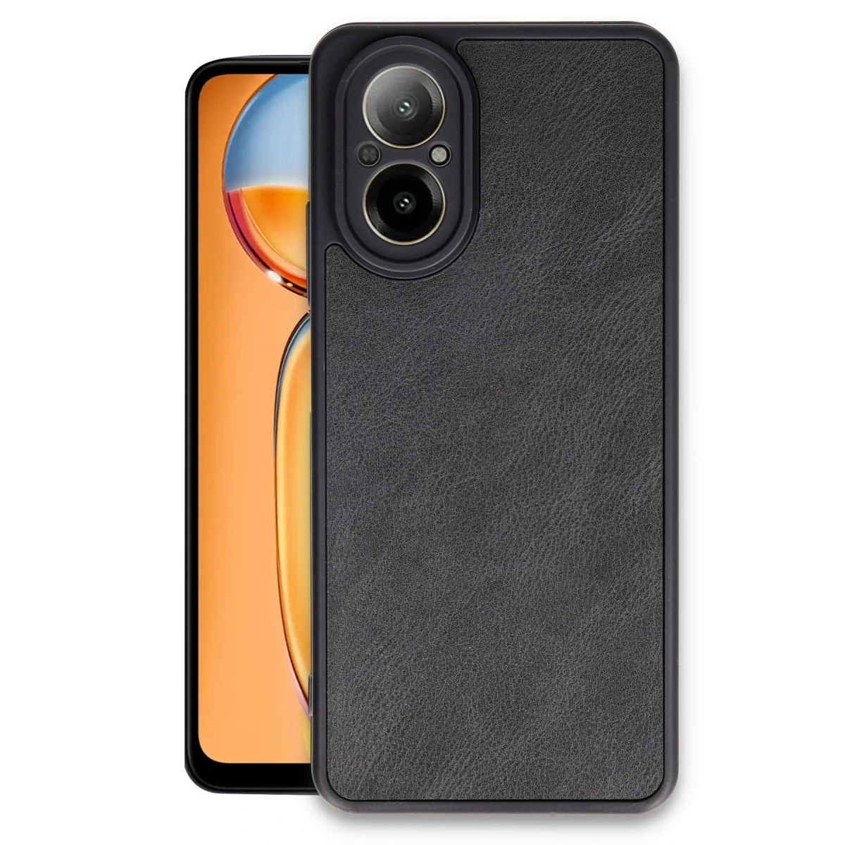 Newface Realme 12 Lite Kılıf Aras Deri Kapak - Siyah — görsel 4
