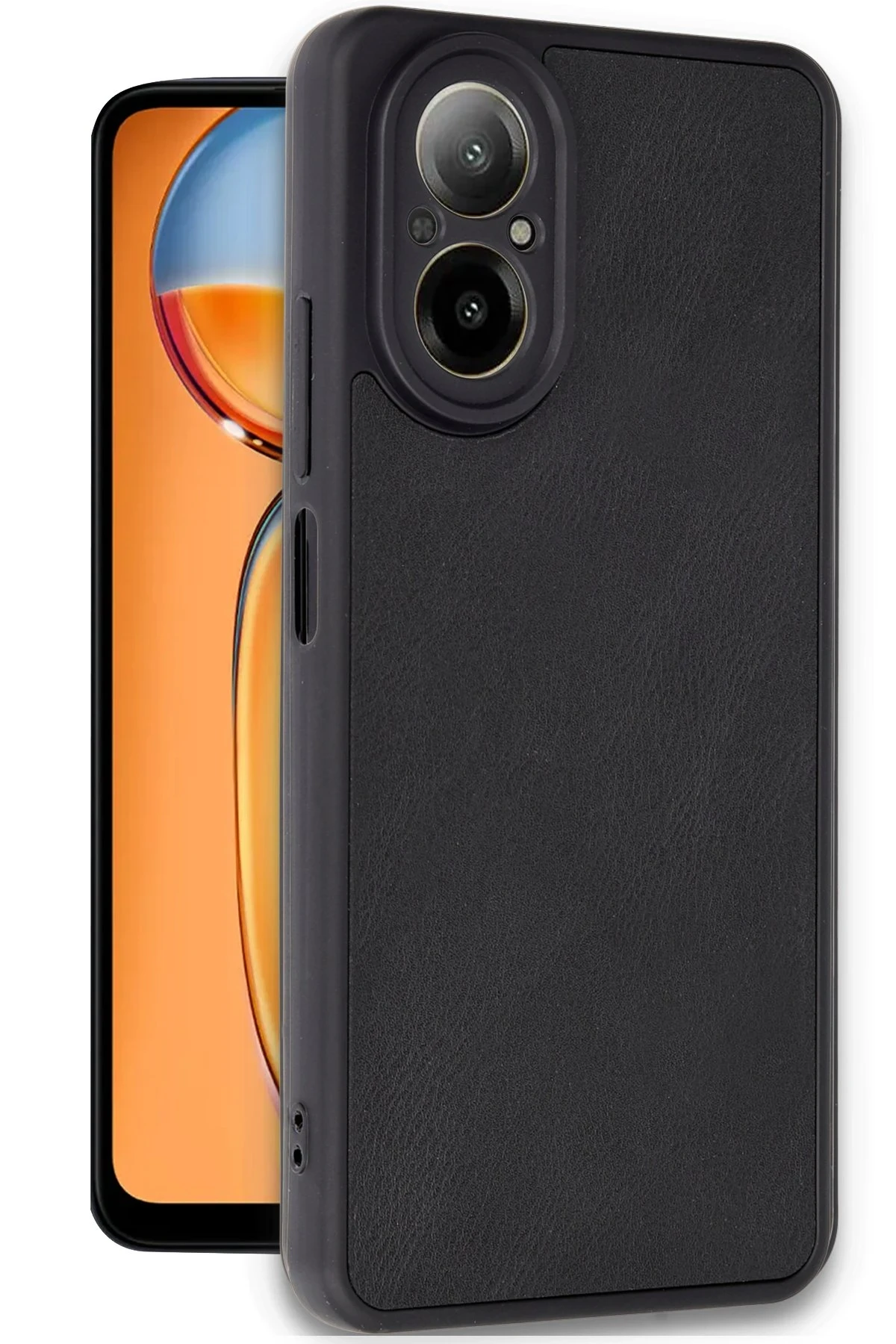Newface Realme 12 Lite Kılıf Aras Deri Kapak - Siyah