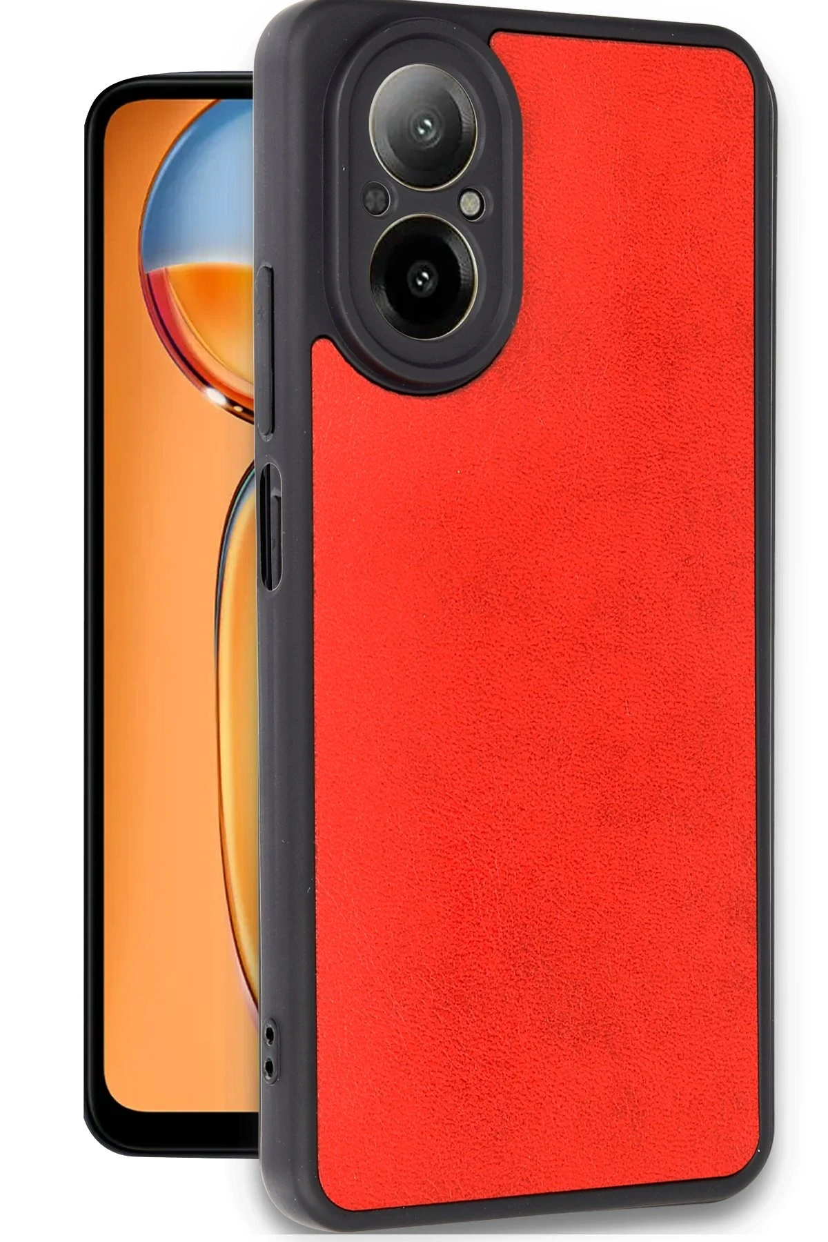 Newface Realme 12 Lite Kılıf Aras Deri Kapak - Kırmızı